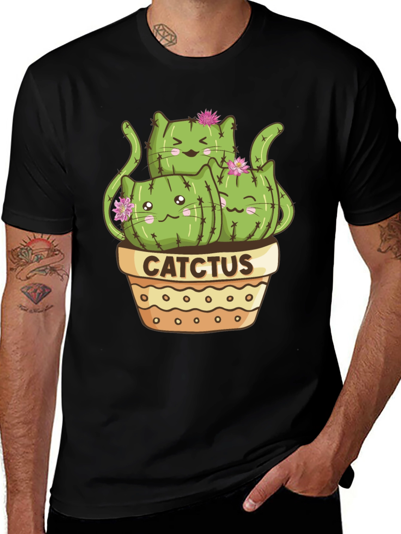 Cute Cactcus Cat T-Shirt