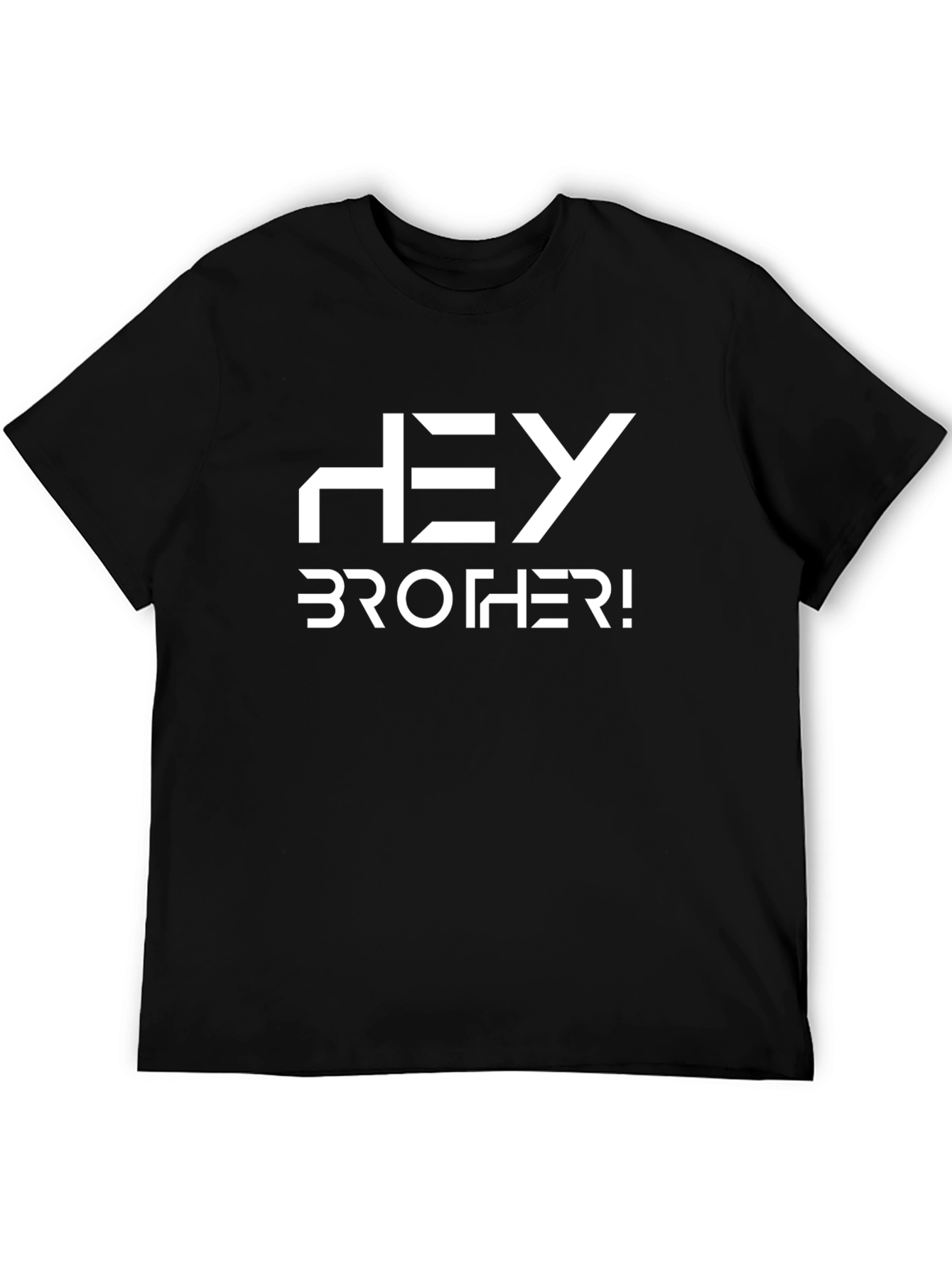 Hey Brother! Black Graphic Tee - Casual Style