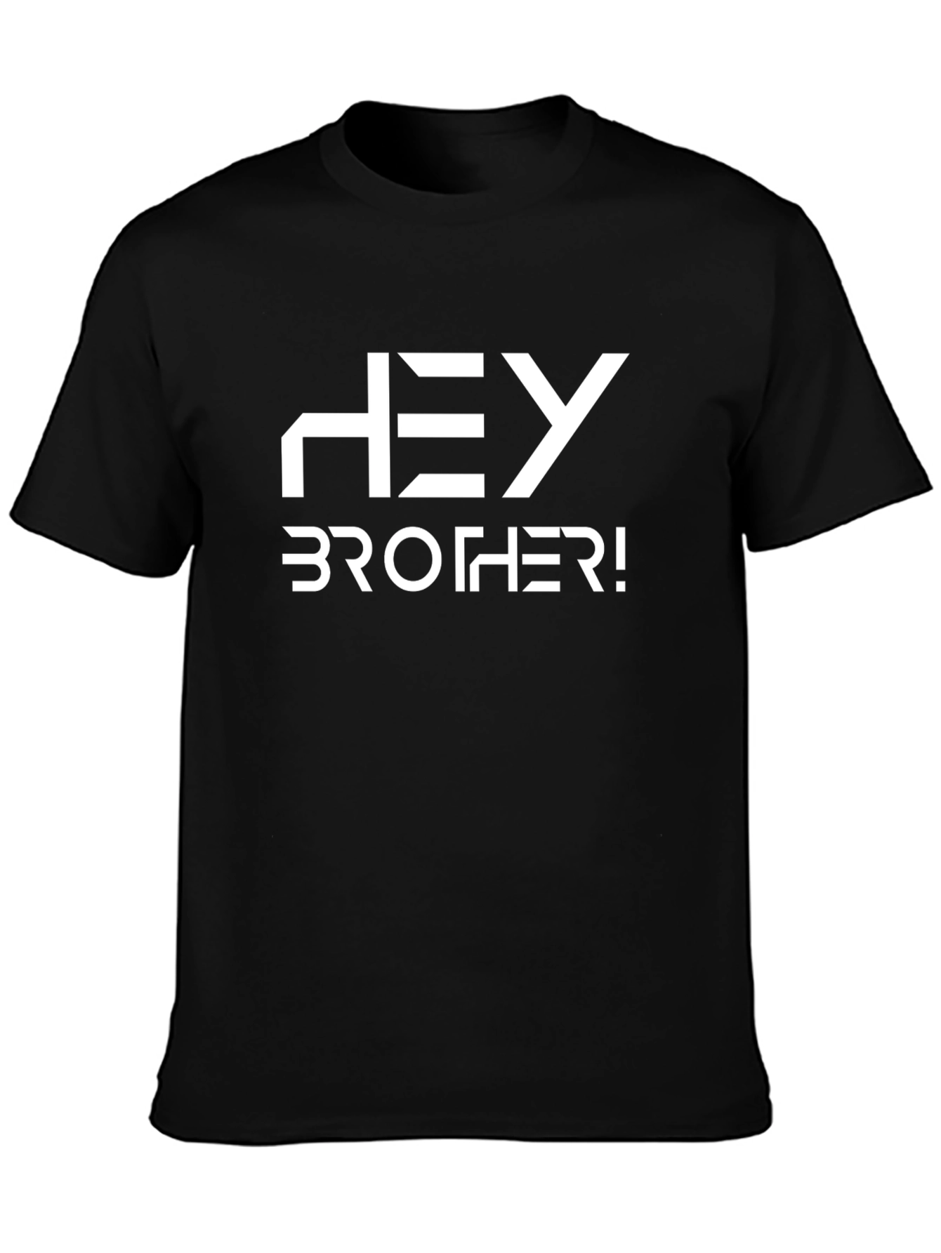 Hey Brother! Black Graphic Tee - Casual Style
