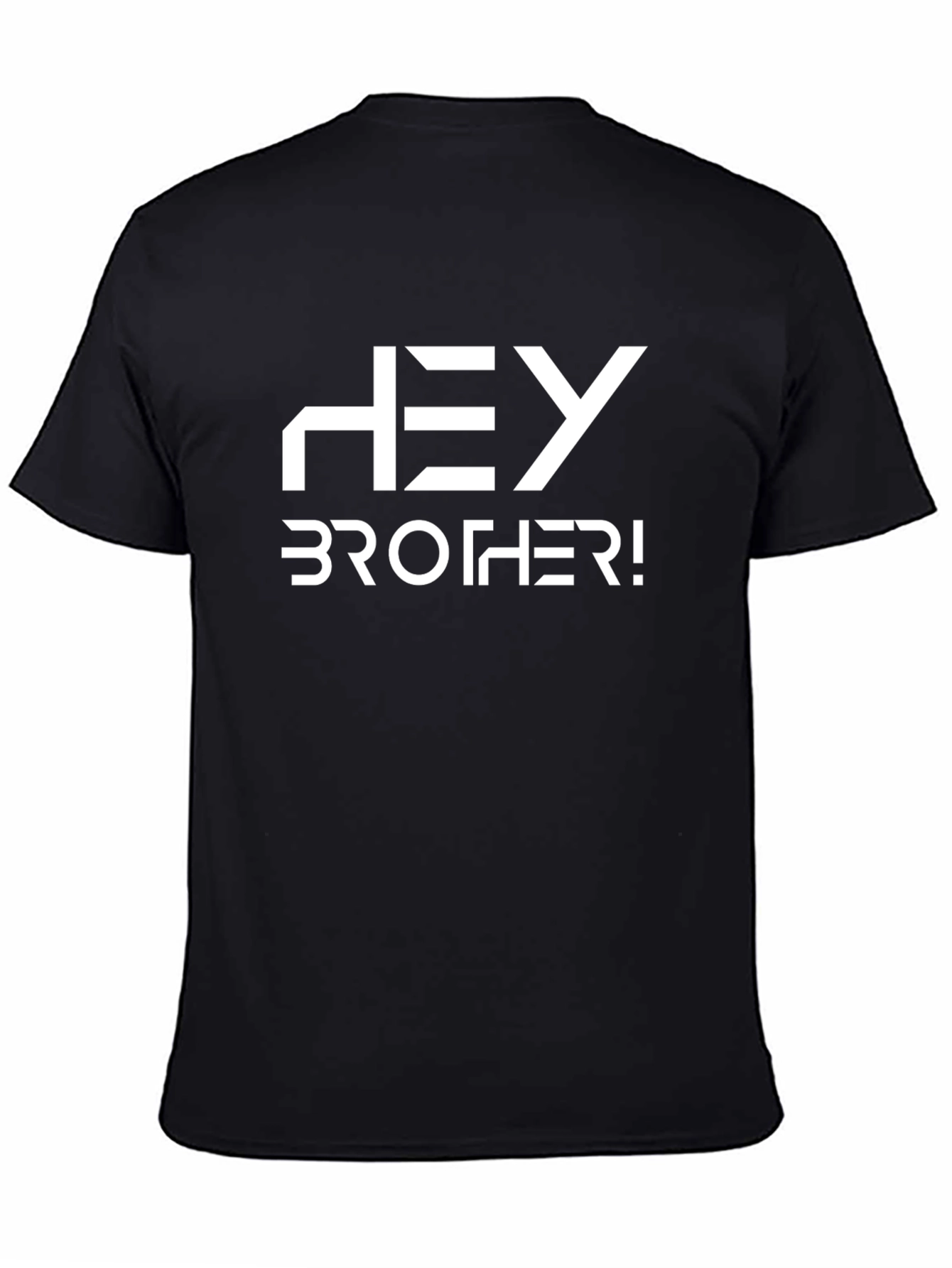Hey Brother! Black Graphic Tee - Casual Style
