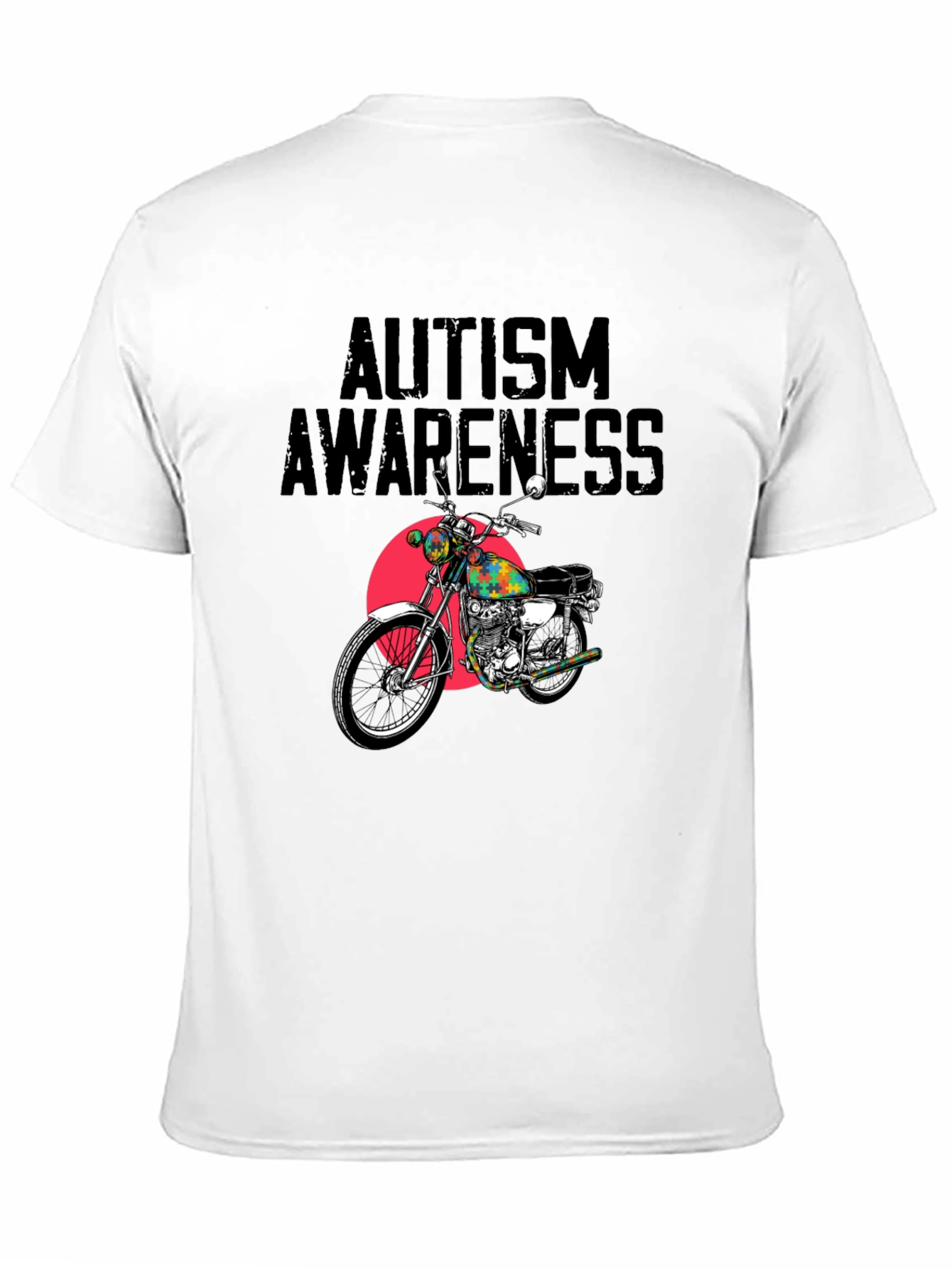 Autism Awareness Motorcycle Graphic T-Shirt