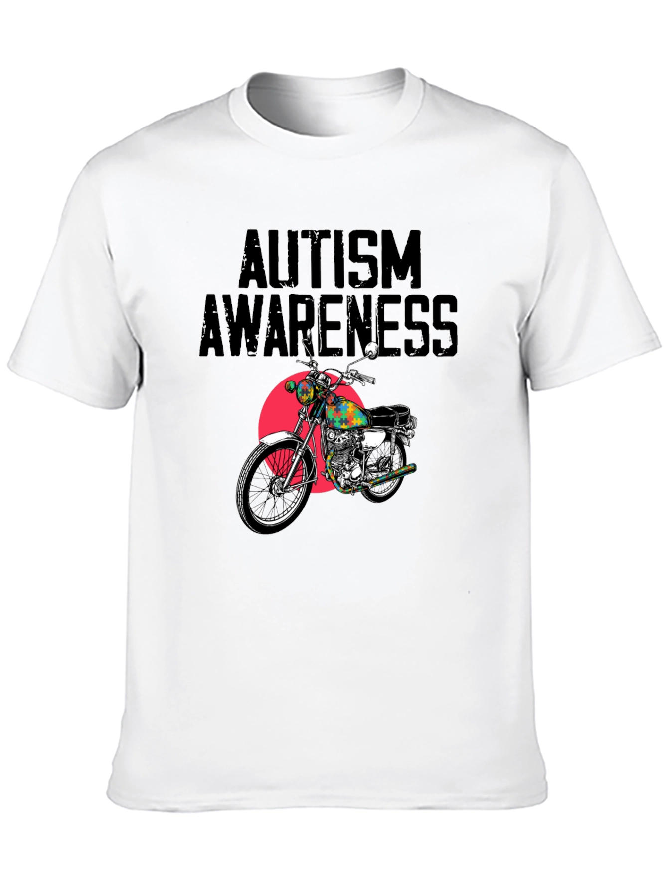 Autism Awareness Motorcycle Graphic T-Shirt
