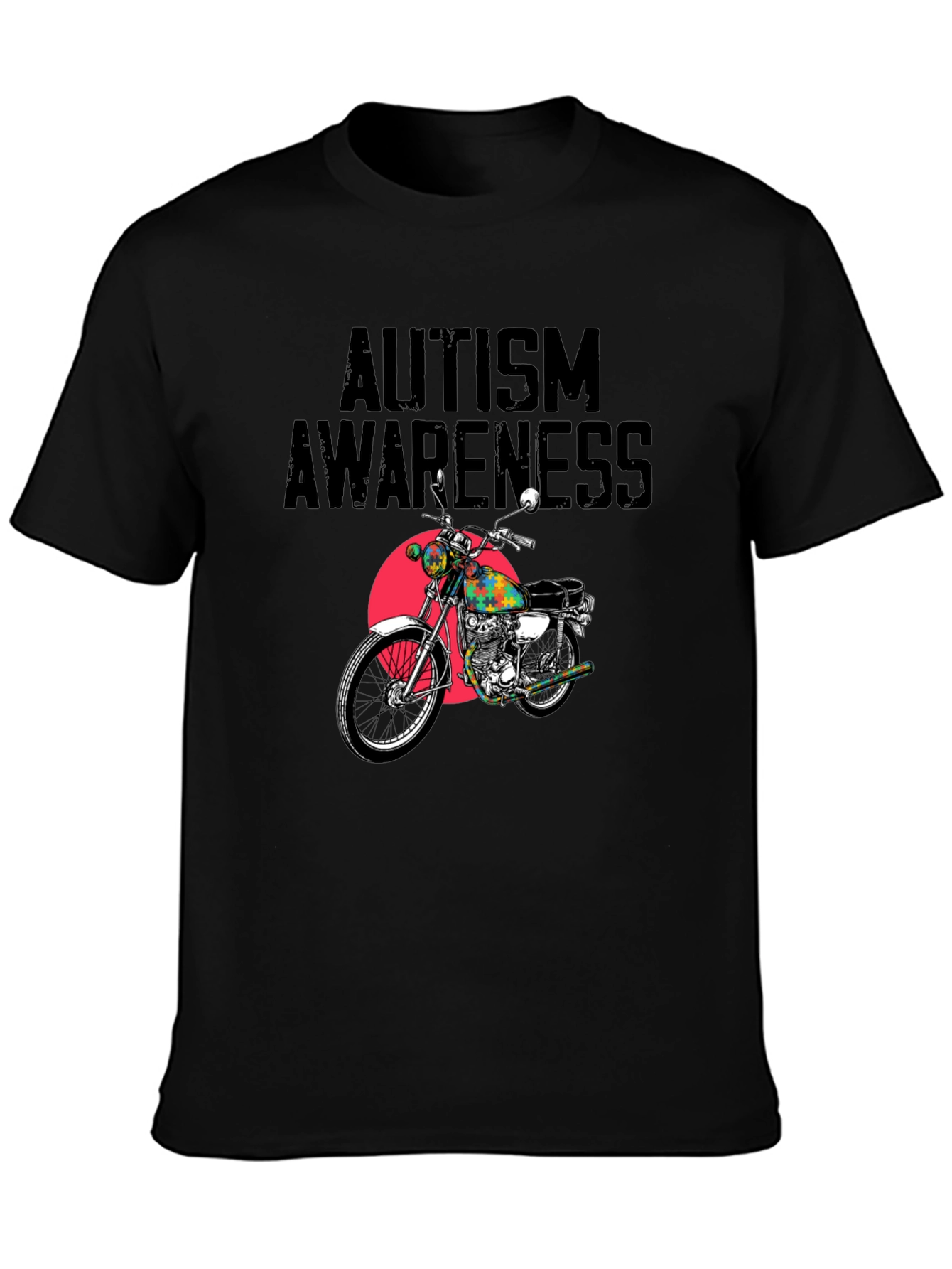 Autism Awareness Motorcycle Graphic T-Shirt
