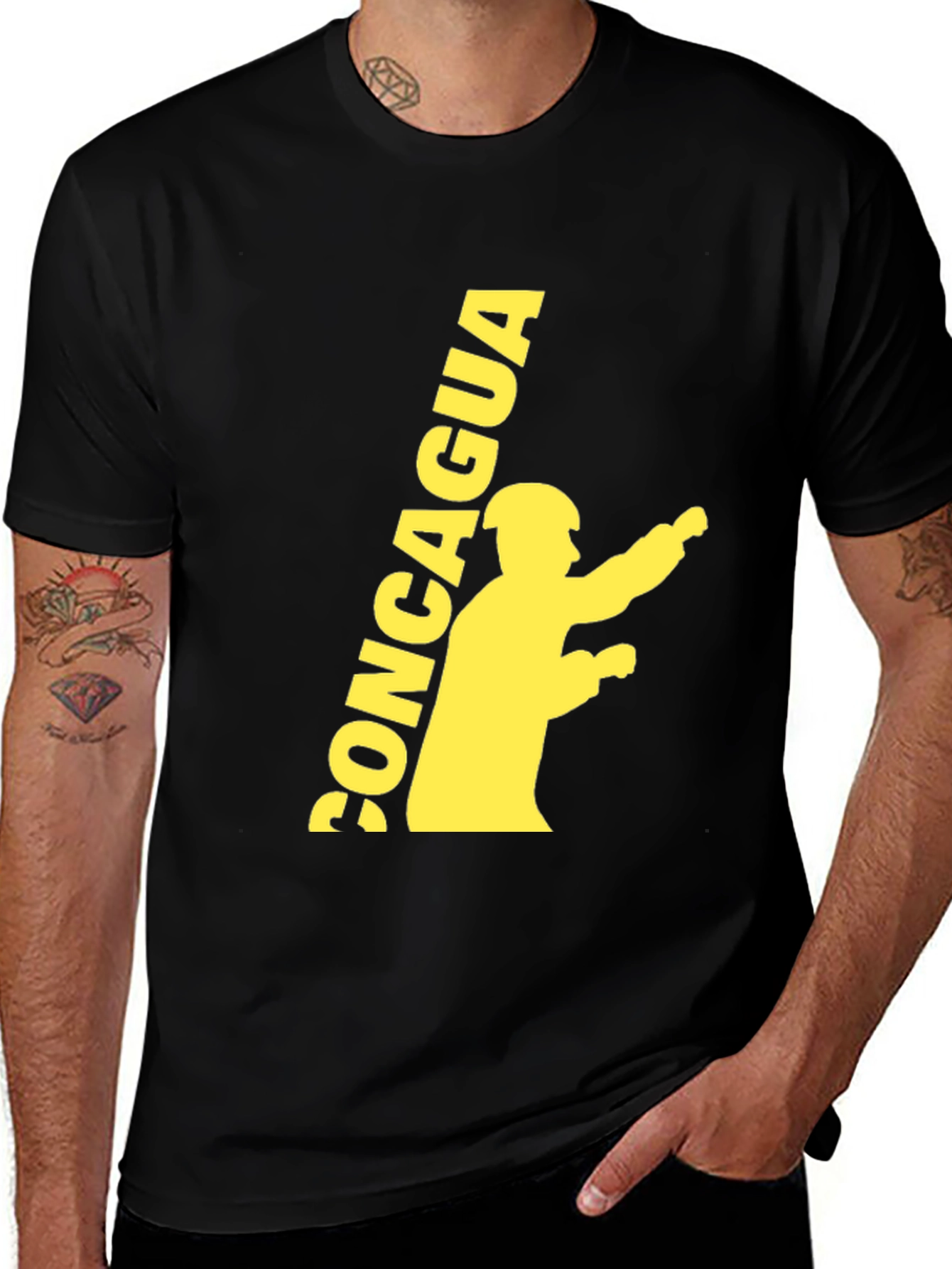 Black Tee with CONCAGUA Graphic