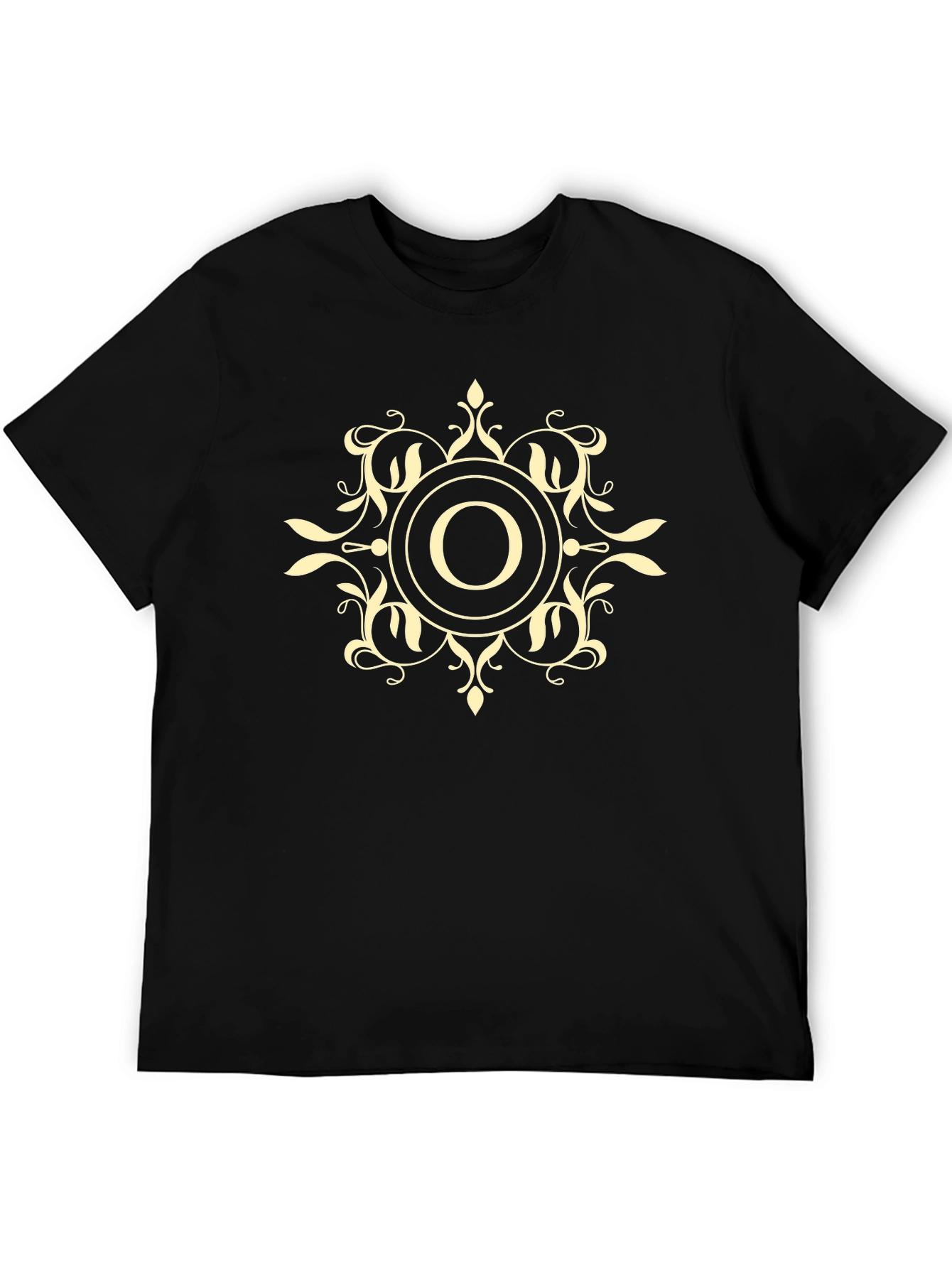 Ornate Initial O Black T-Shirt