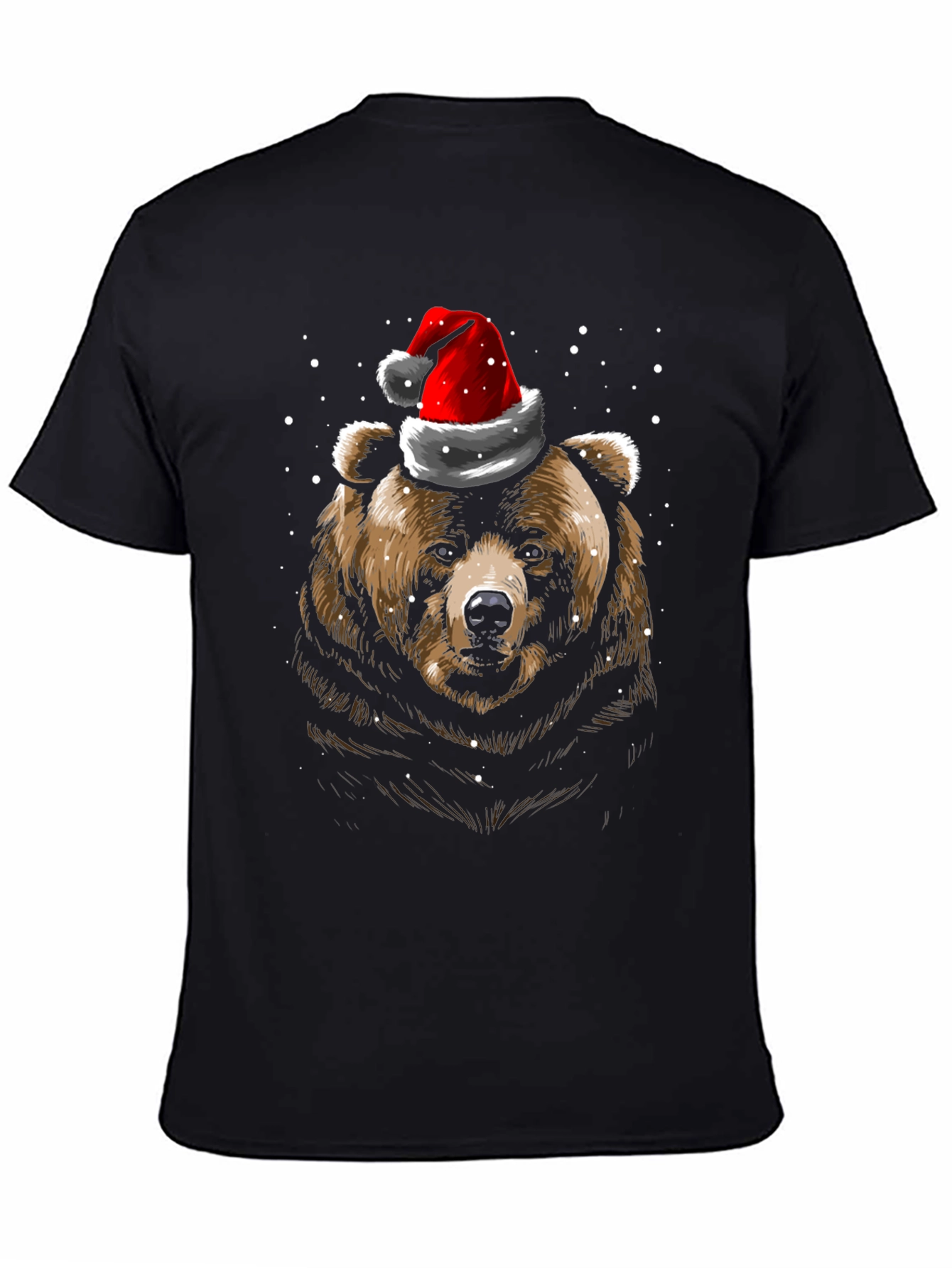 Bear in Santa Hat Christmas T-Shirt