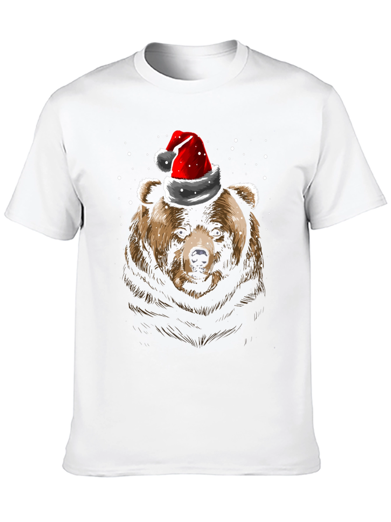 Bear in Santa Hat Christmas T-Shirt