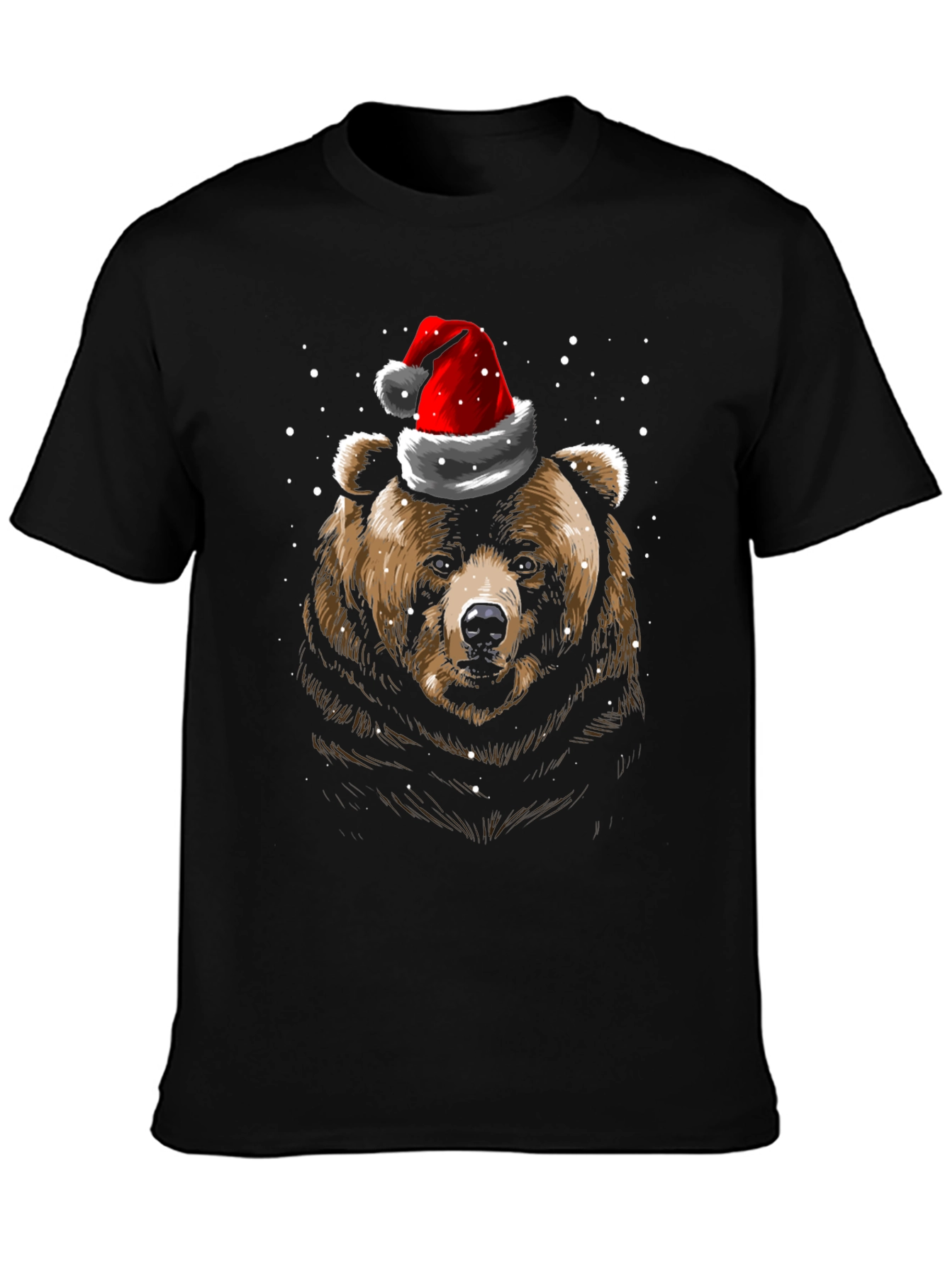 Bear in Santa Hat Christmas T-Shirt