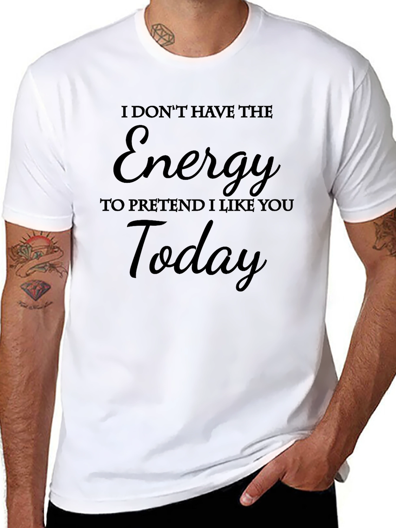 Funny No Energy Graphic T-Shirt