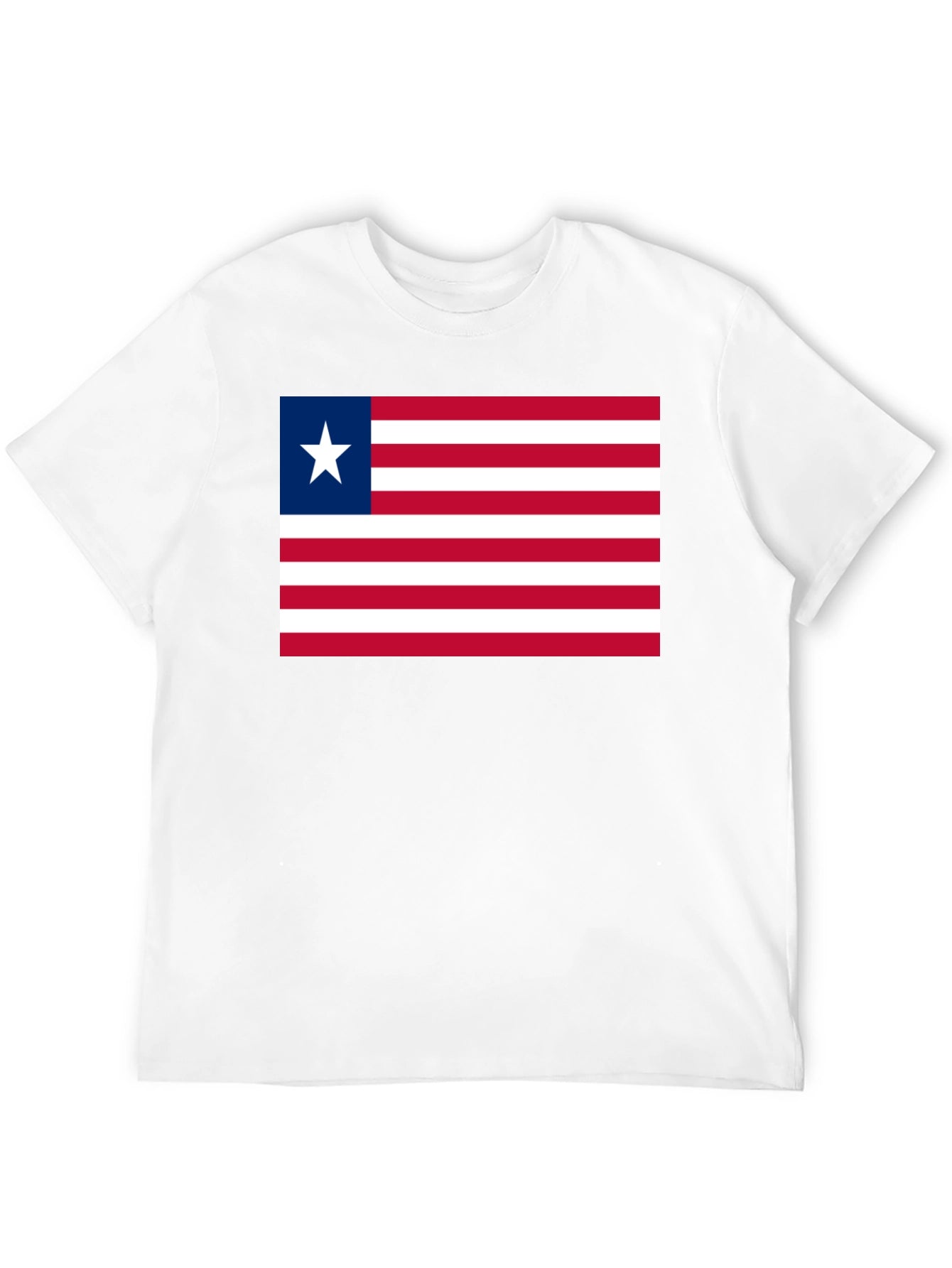 Liberia Flag Graphic T-Shirt - Black Casual Tee