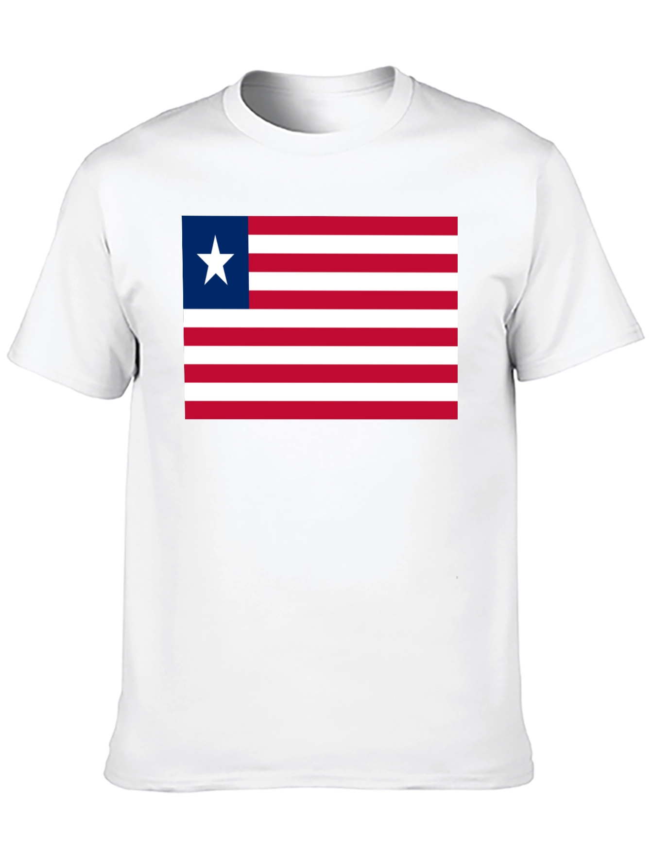 Liberia Flag Graphic T-Shirt - Black Casual Tee