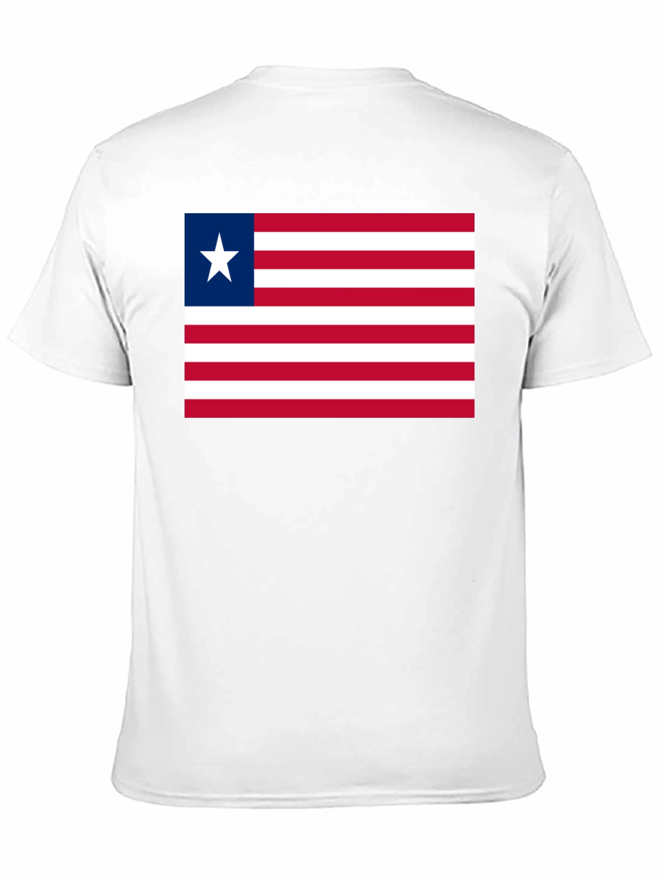 Liberia Flag Graphic T-Shirt - Black Casual Tee