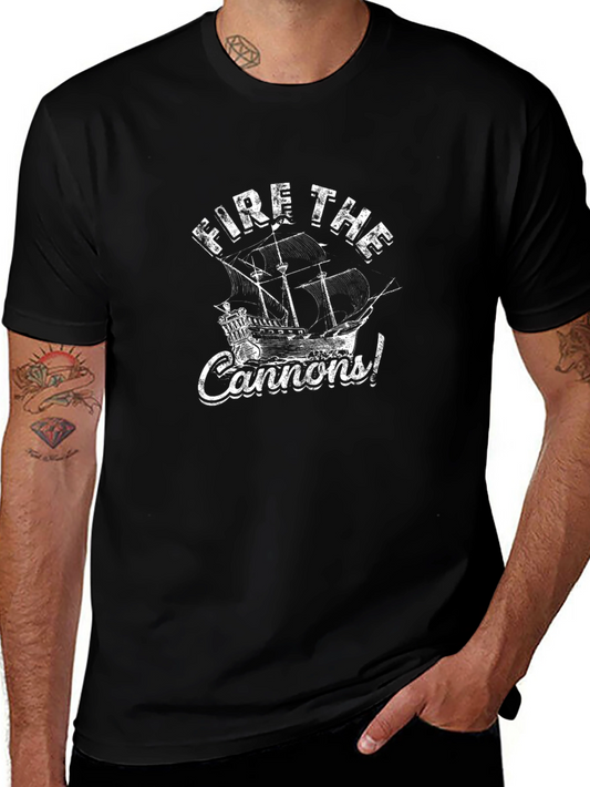 Fire the Cannons! Graphic Black T-Shirt