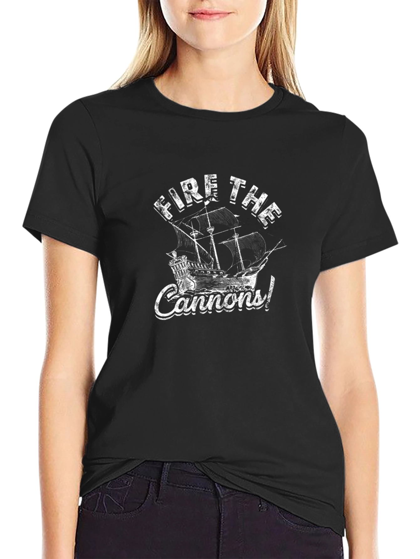 Fire the Cannons! Graphic Black T-Shirt