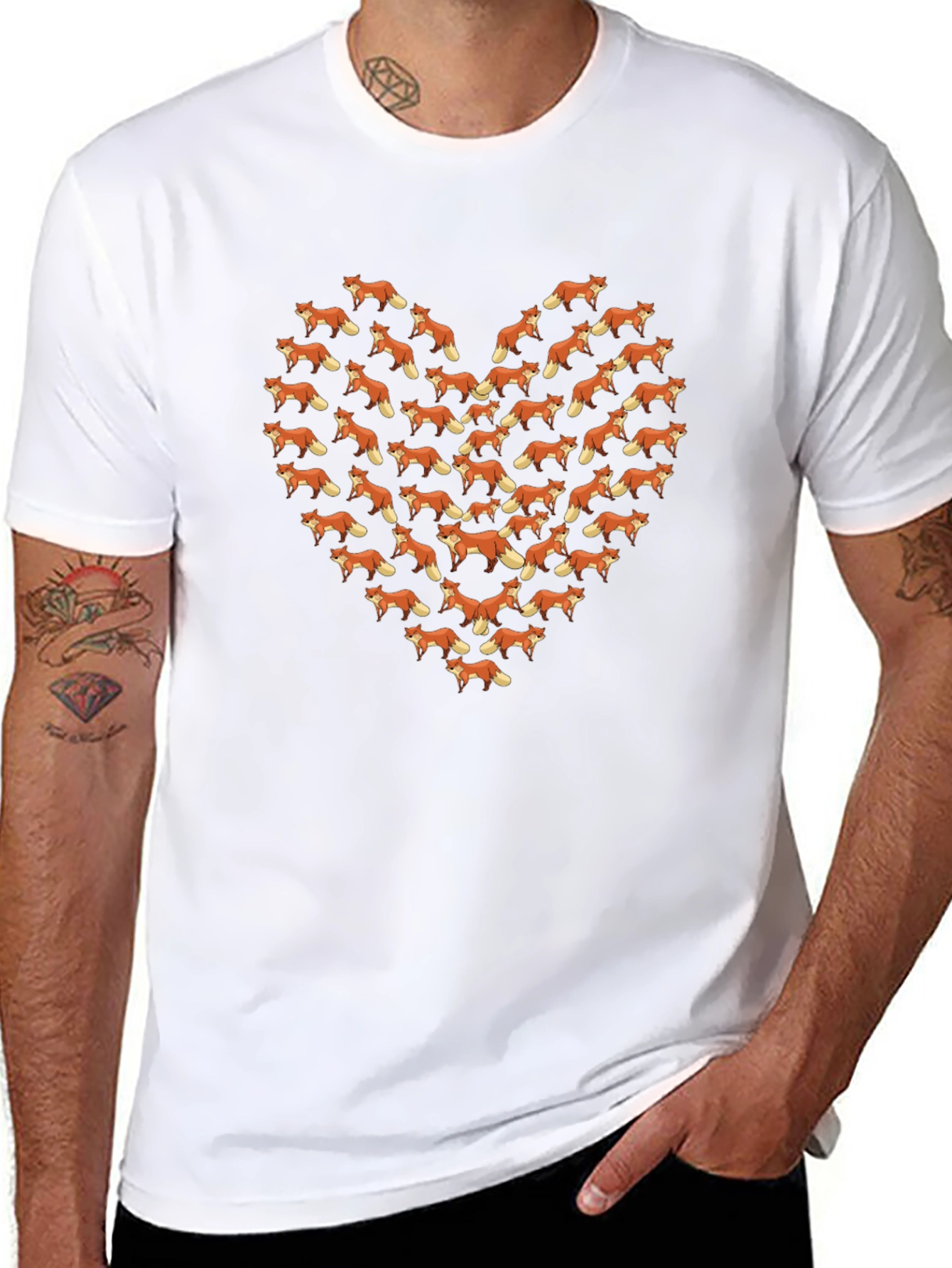 Fox Heart Graphic T-Shirt - Unisex