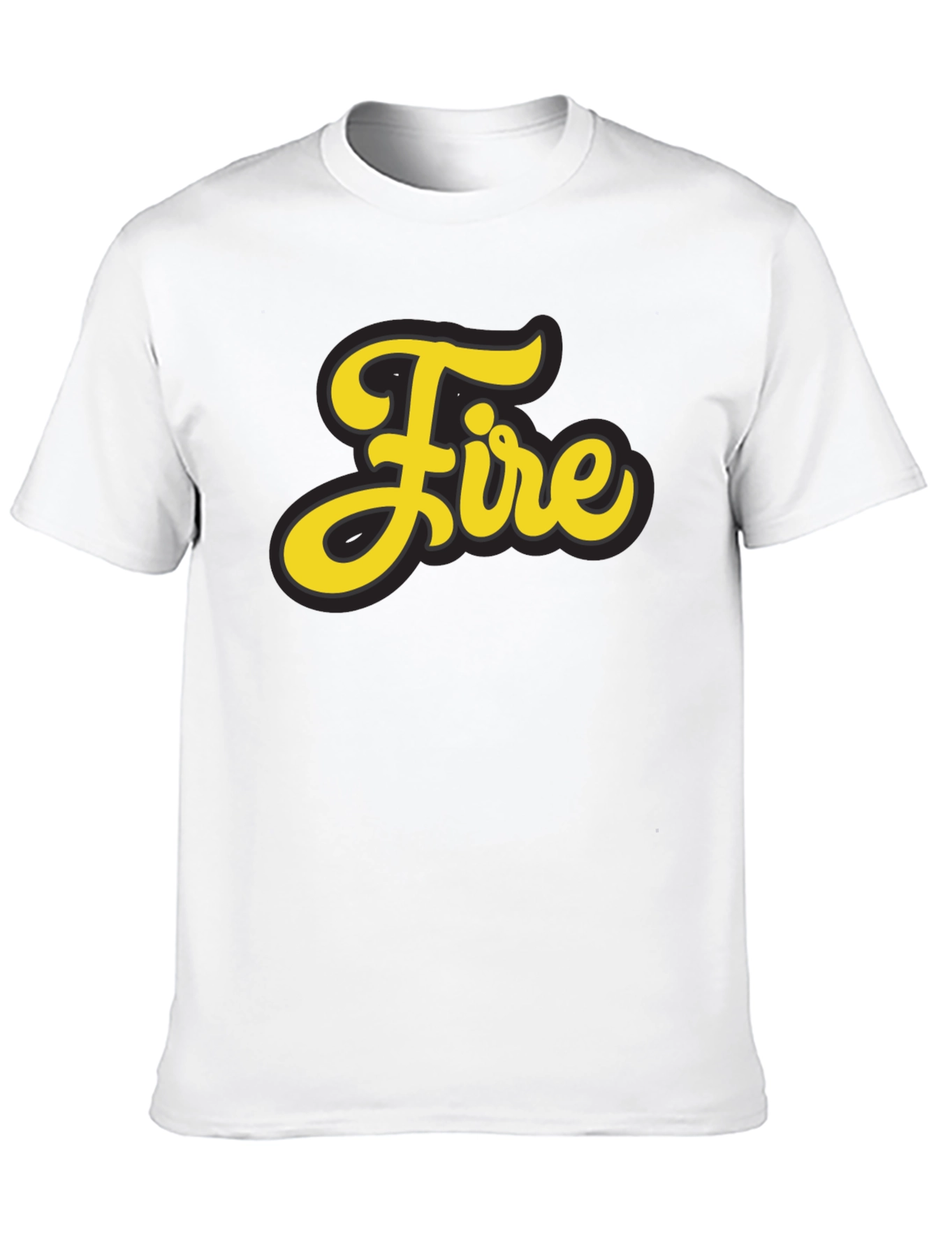 Fire Graphic Print Black T-Shirt