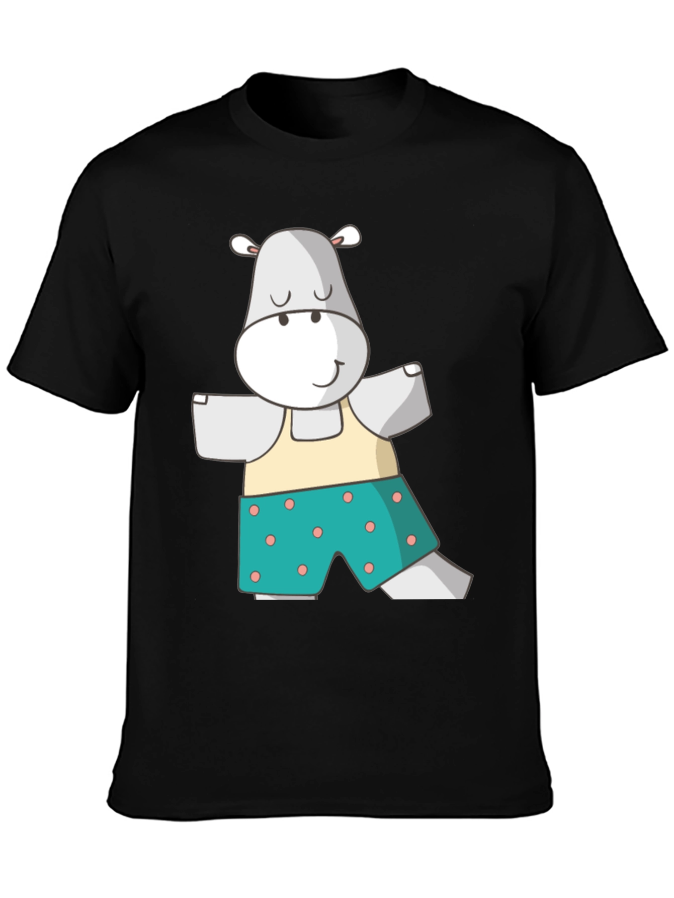 Hippo Yoga Pose T-Shirt - Funny Animal Cartoon Tee