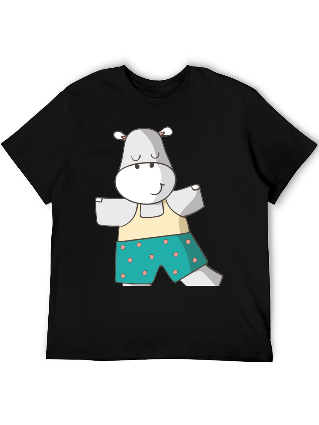 Hippo Yoga Pose T-Shirt - Funny Animal Cartoon Tee