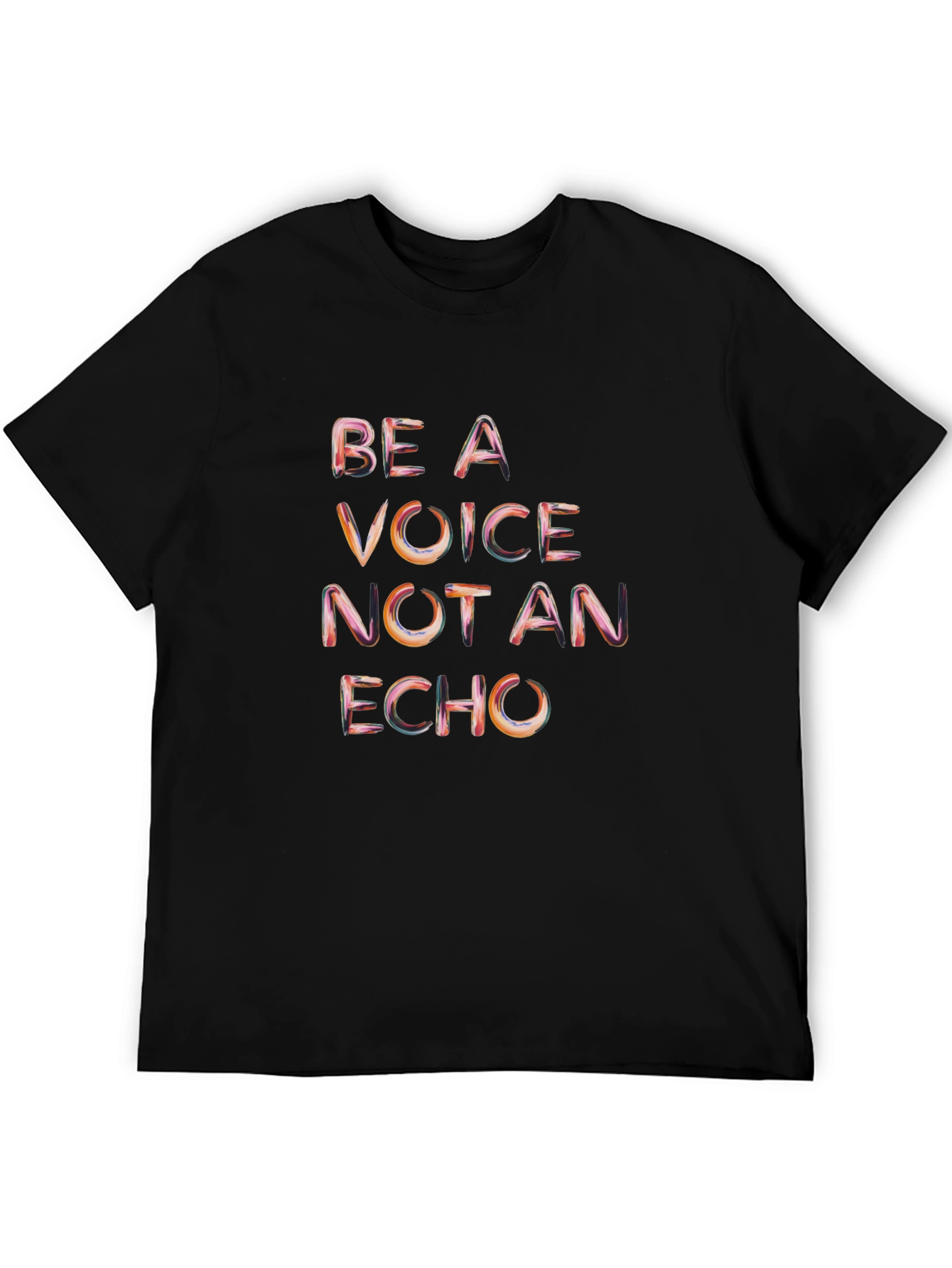 Be A Voice Not An Echo Black Graphic T-Shirt