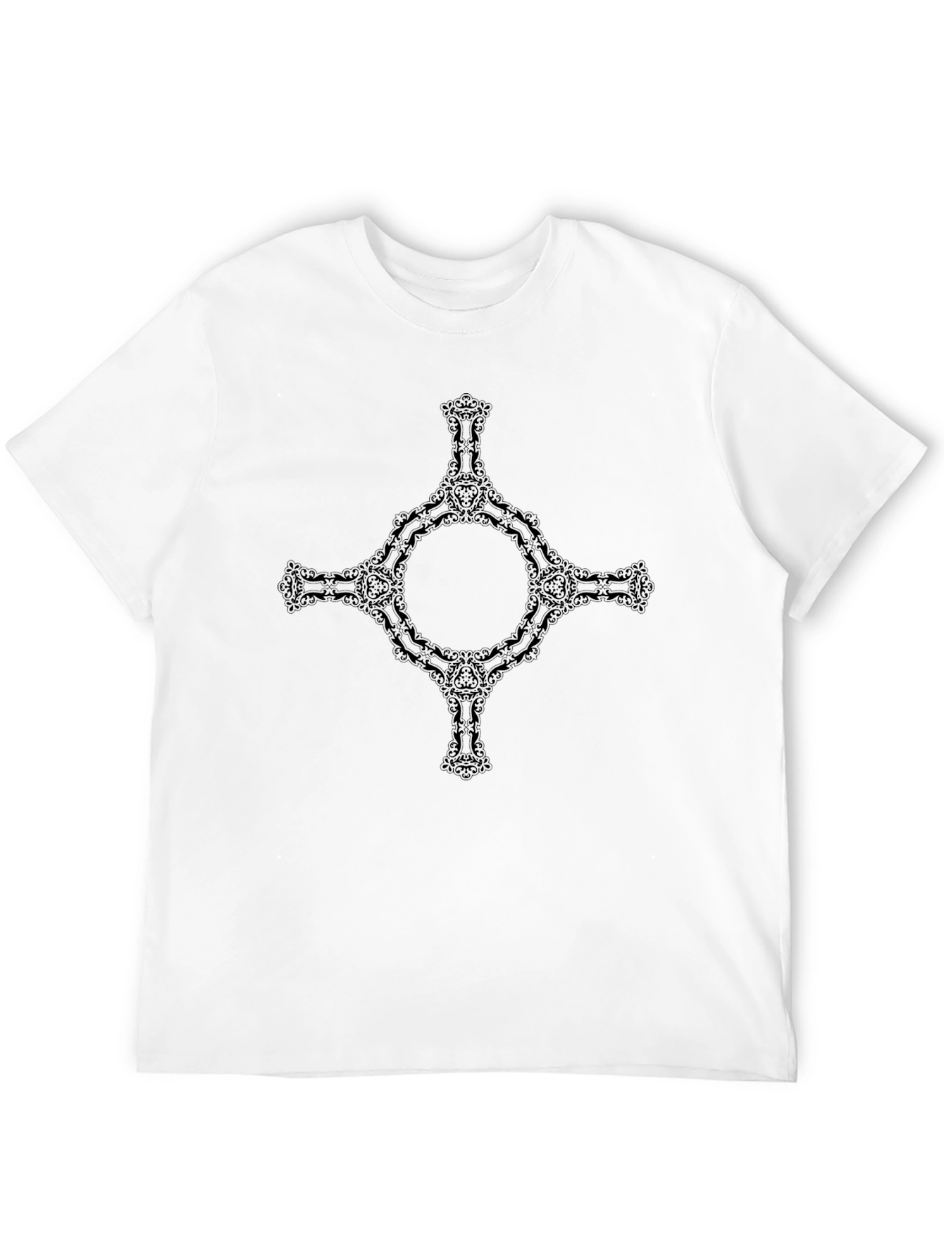 Gothic Circle Cross Black T-Shirt