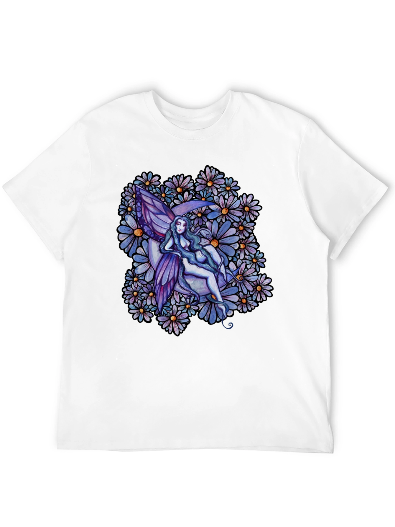 Fairy & Floral Graphic Tee - Black