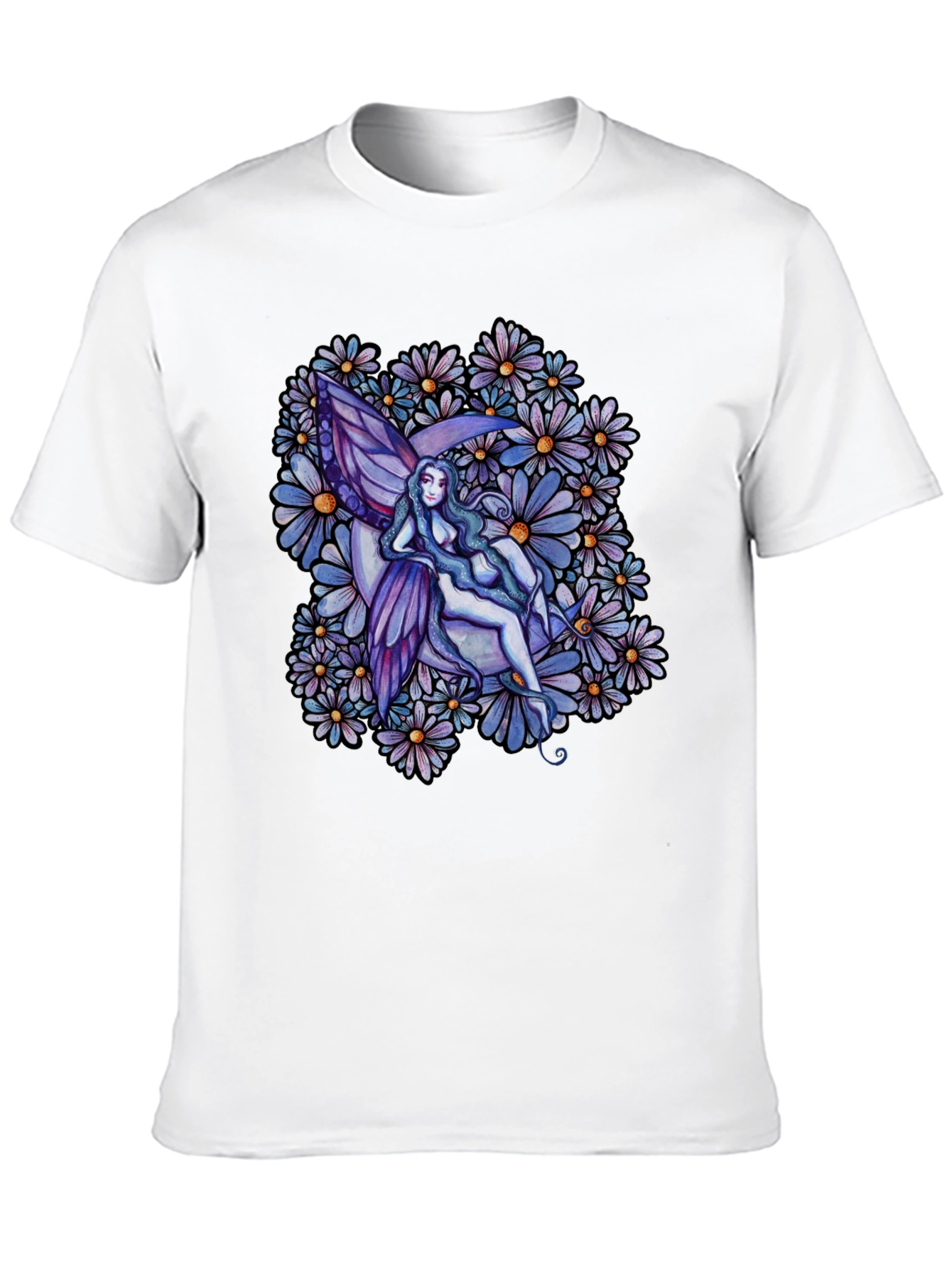 Fairy & Floral Graphic Tee - Black