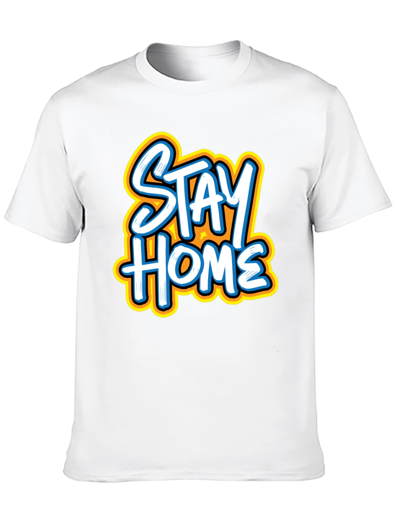 Stay Home Graphic Tee - Black Casual T-Shirt