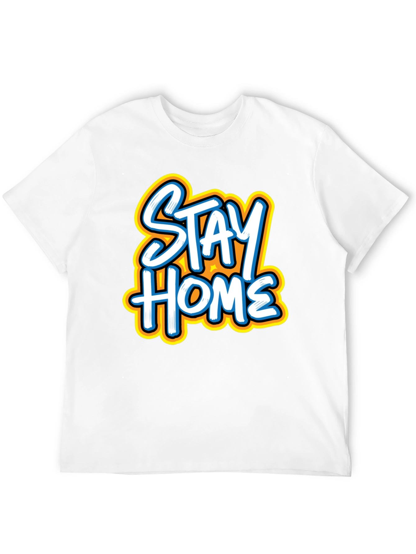 Stay Home Graphic Tee - Black Casual T-Shirt