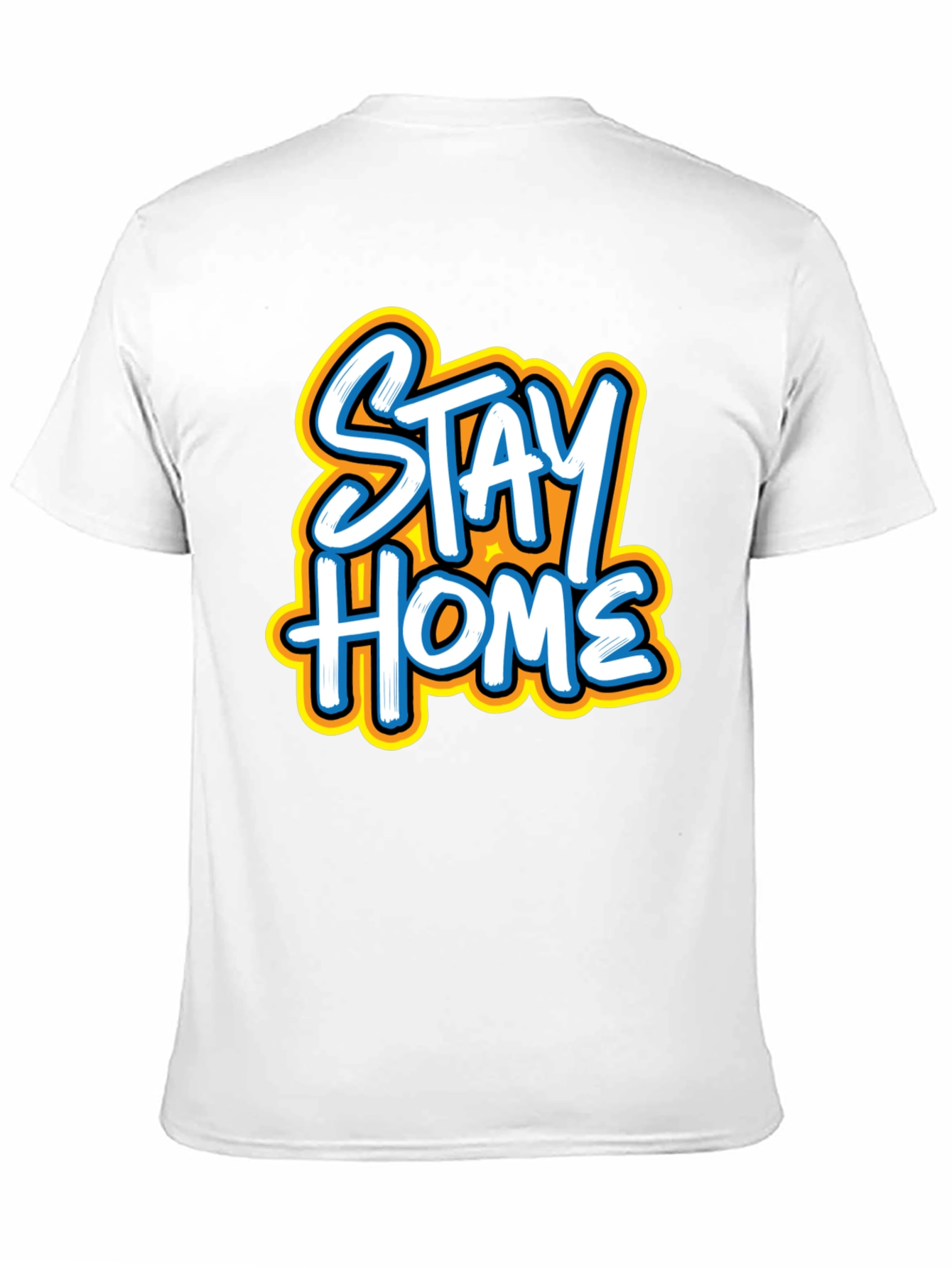 Stay Home Graphic Tee - Black Casual T-Shirt