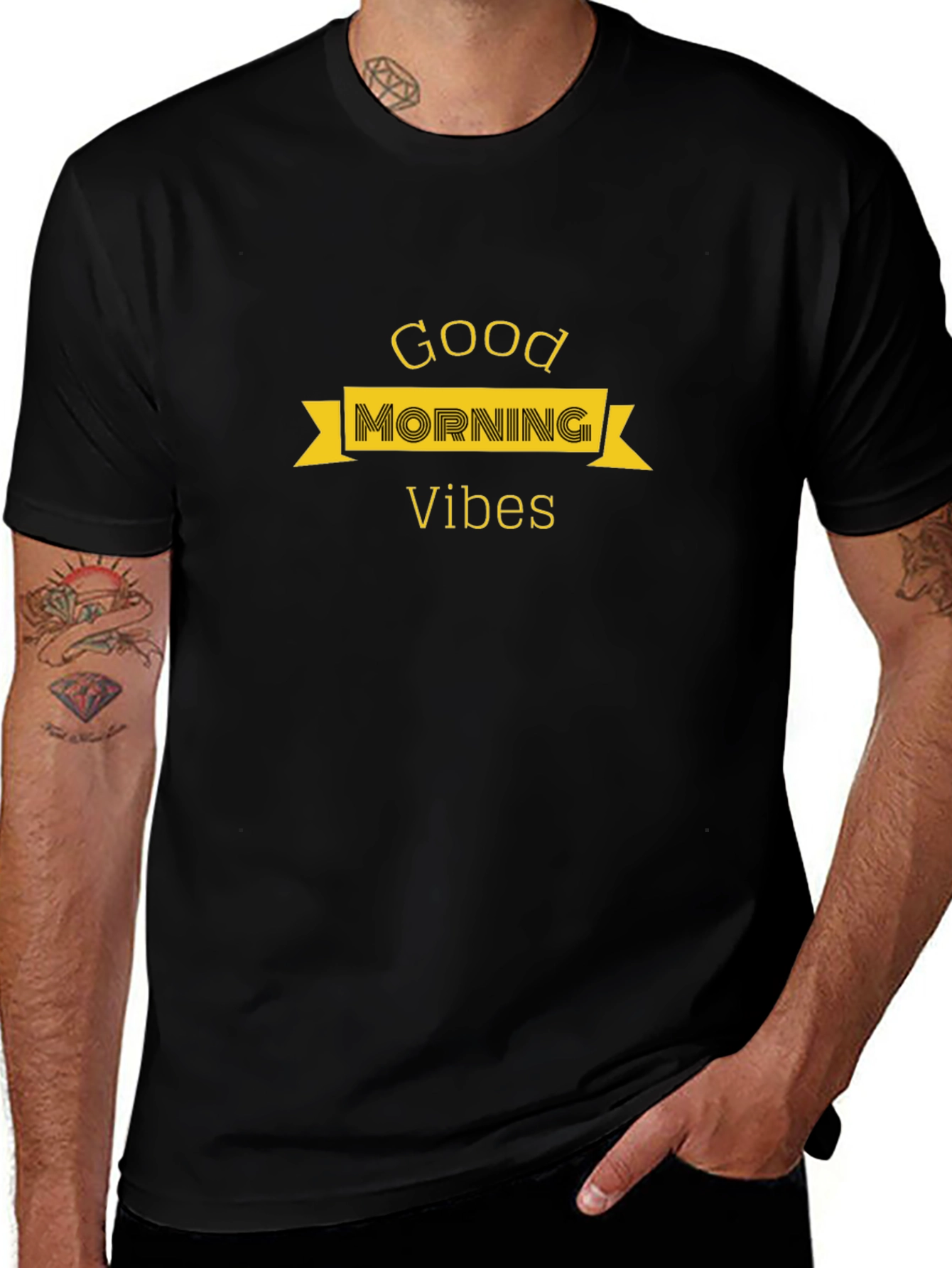 Good Morning Vibes Black T-Shirt