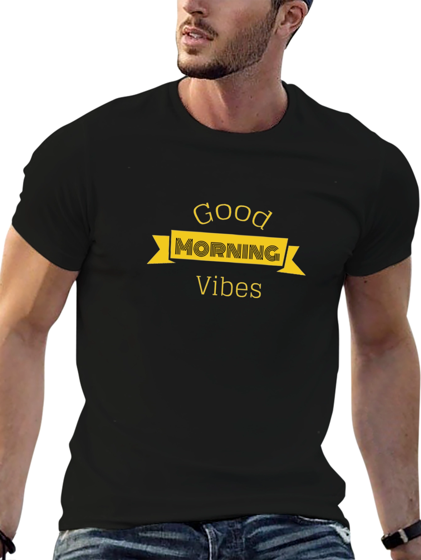 Good Morning Vibes Black T-Shirt