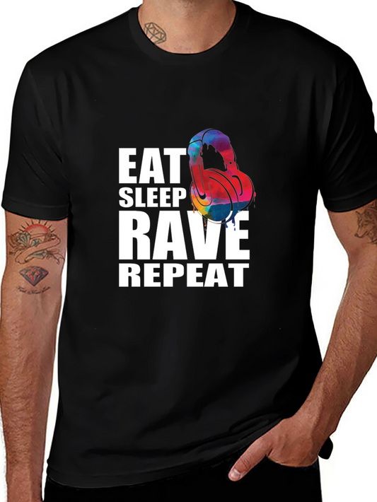 Eat Sleep Rave Repeat Graphic T-Shirt
