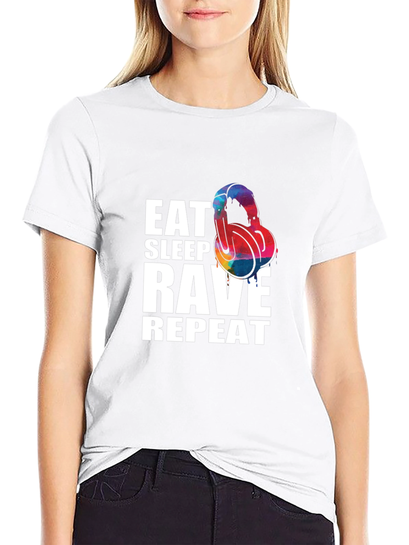 Eat Sleep Rave Repeat Graphic T-Shirt