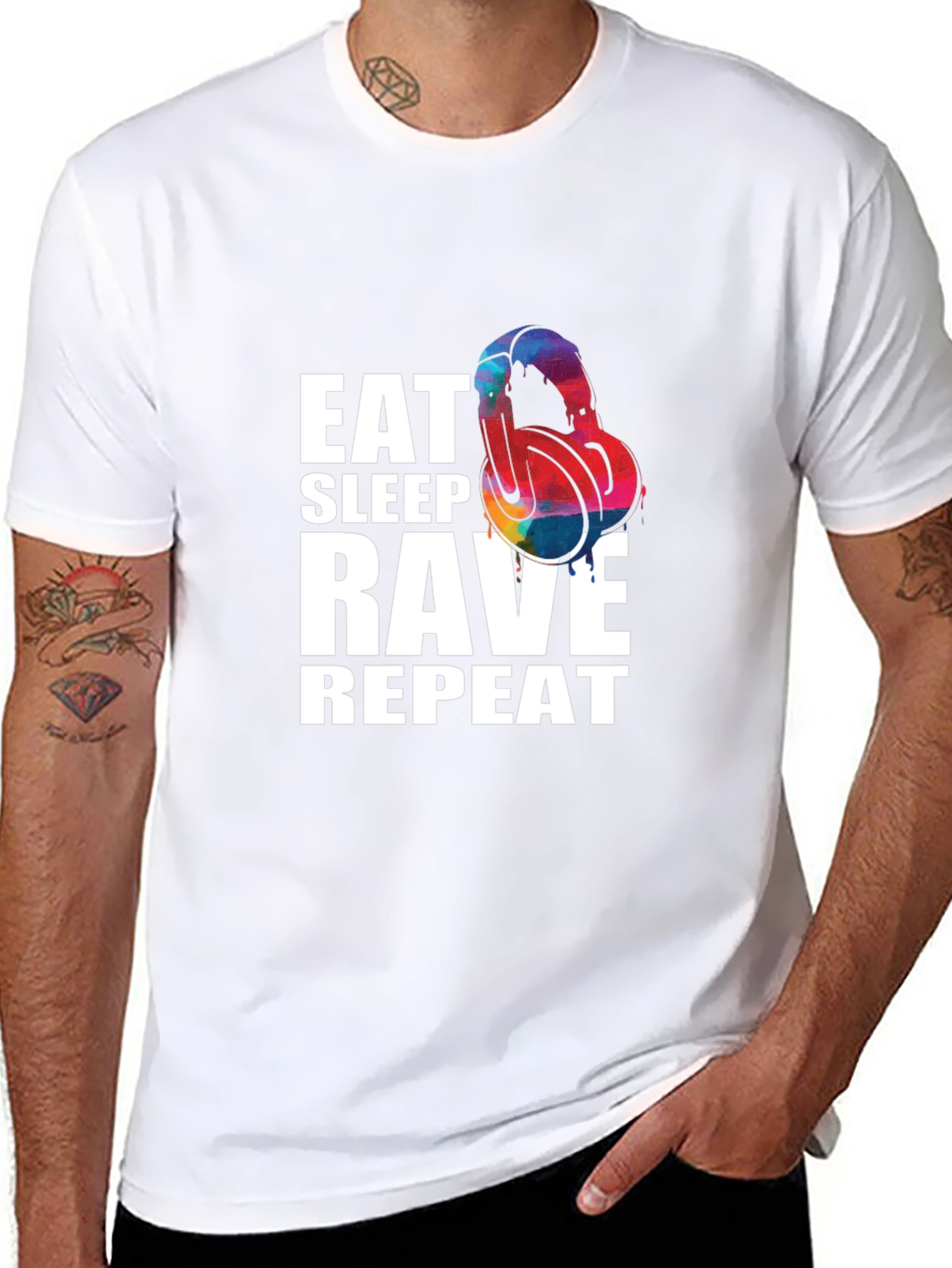 Eat Sleep Rave Repeat Graphic T-Shirt