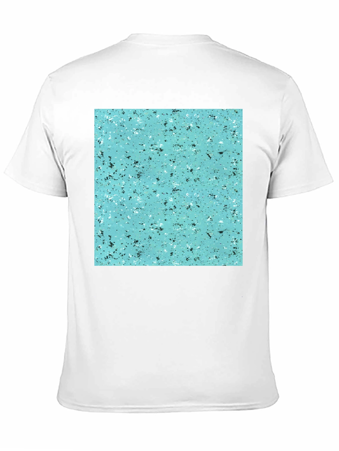 Speckled Teal Print Black T-Shirt