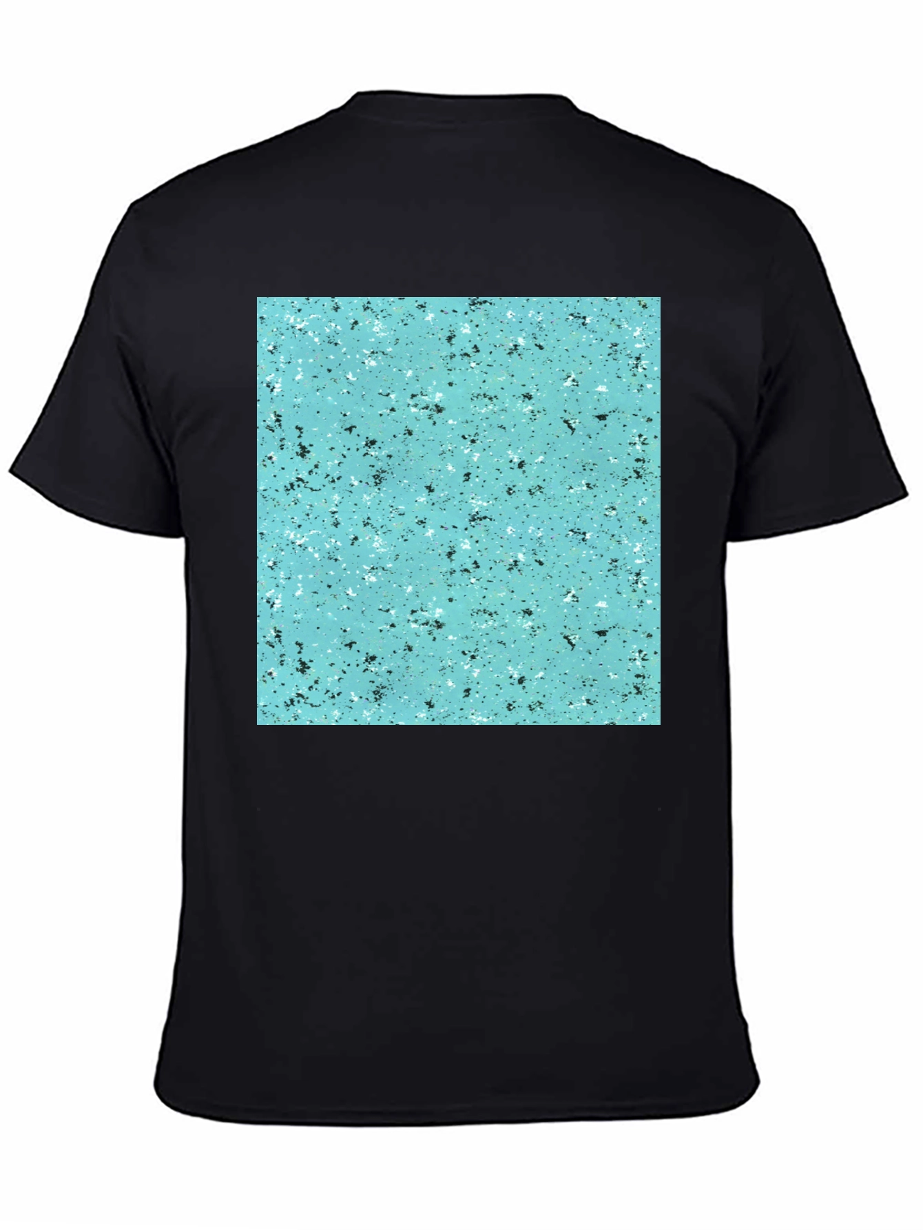 Speckled Teal Print Black T-Shirt