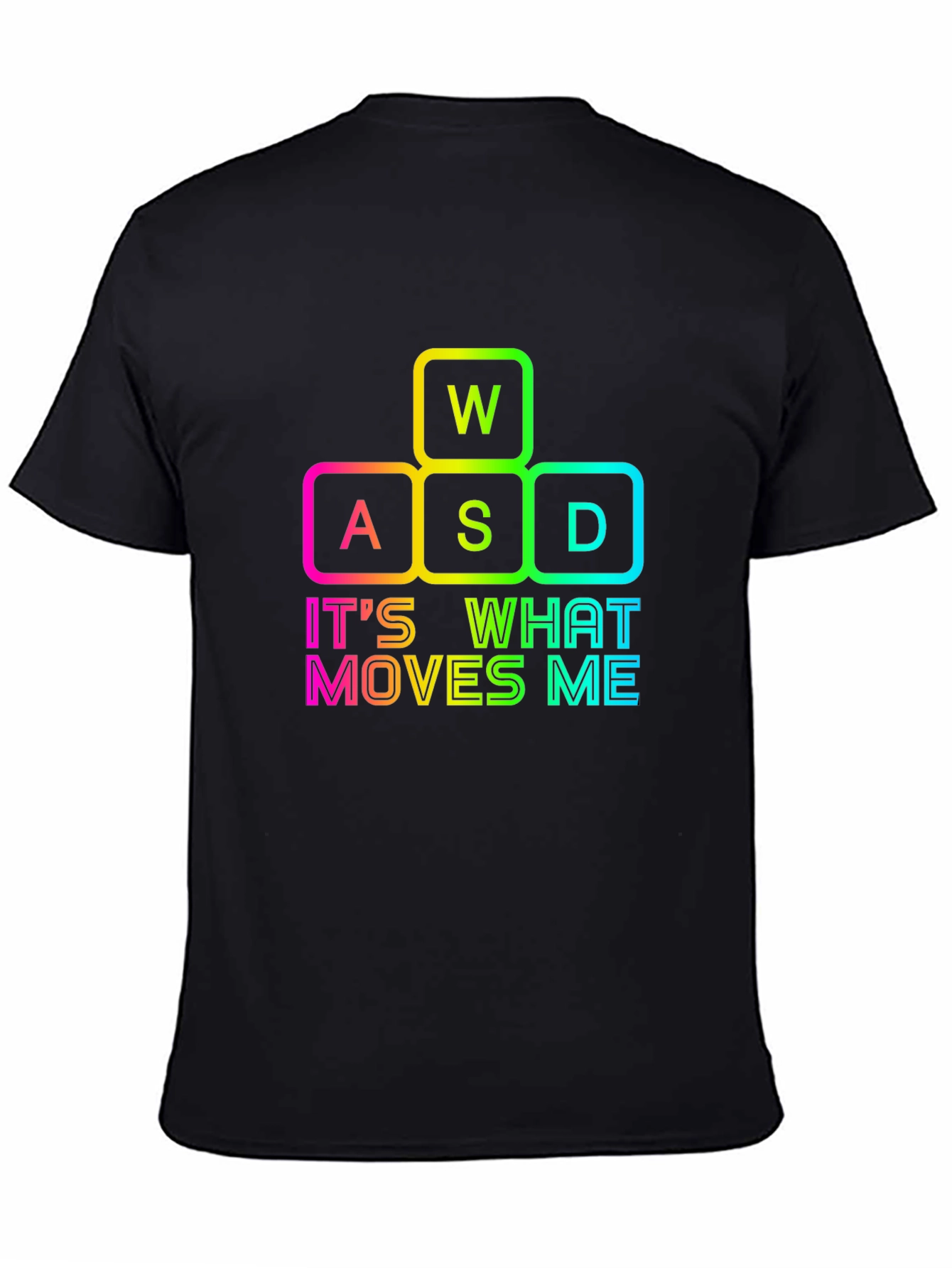 Gamers Delight: WASD Moves Me Black T-Shirt