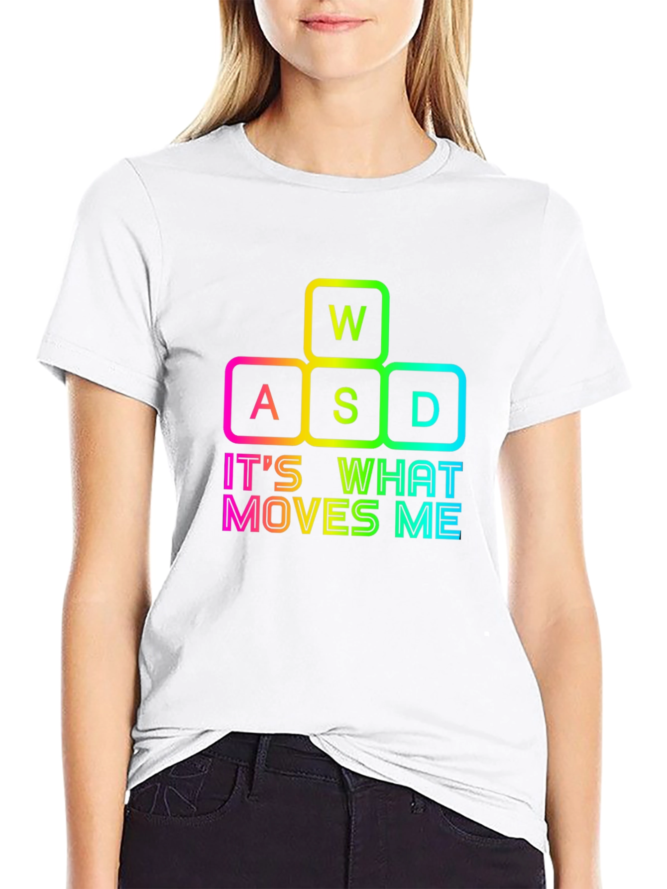 Gamers Delight: WASD Moves Me Black T-Shirt