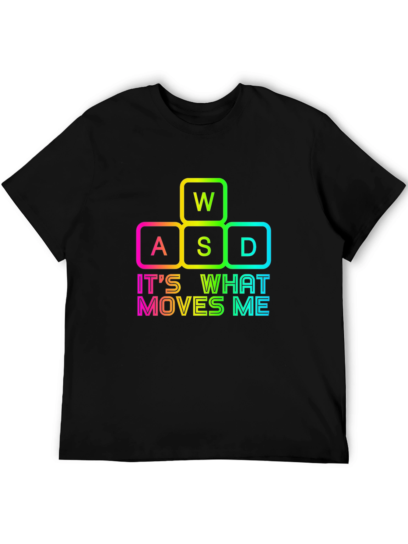 Gamers Delight: WASD Moves Me Black T-Shirt