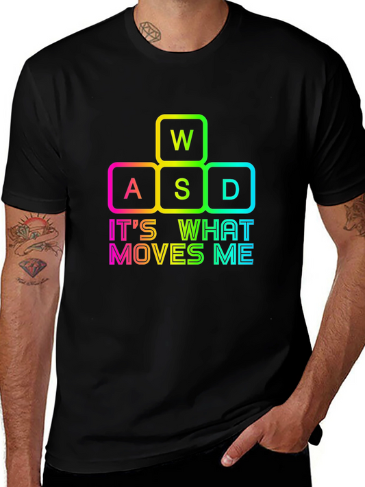 Gamers Delight: WASD Moves Me Black T-Shirt
