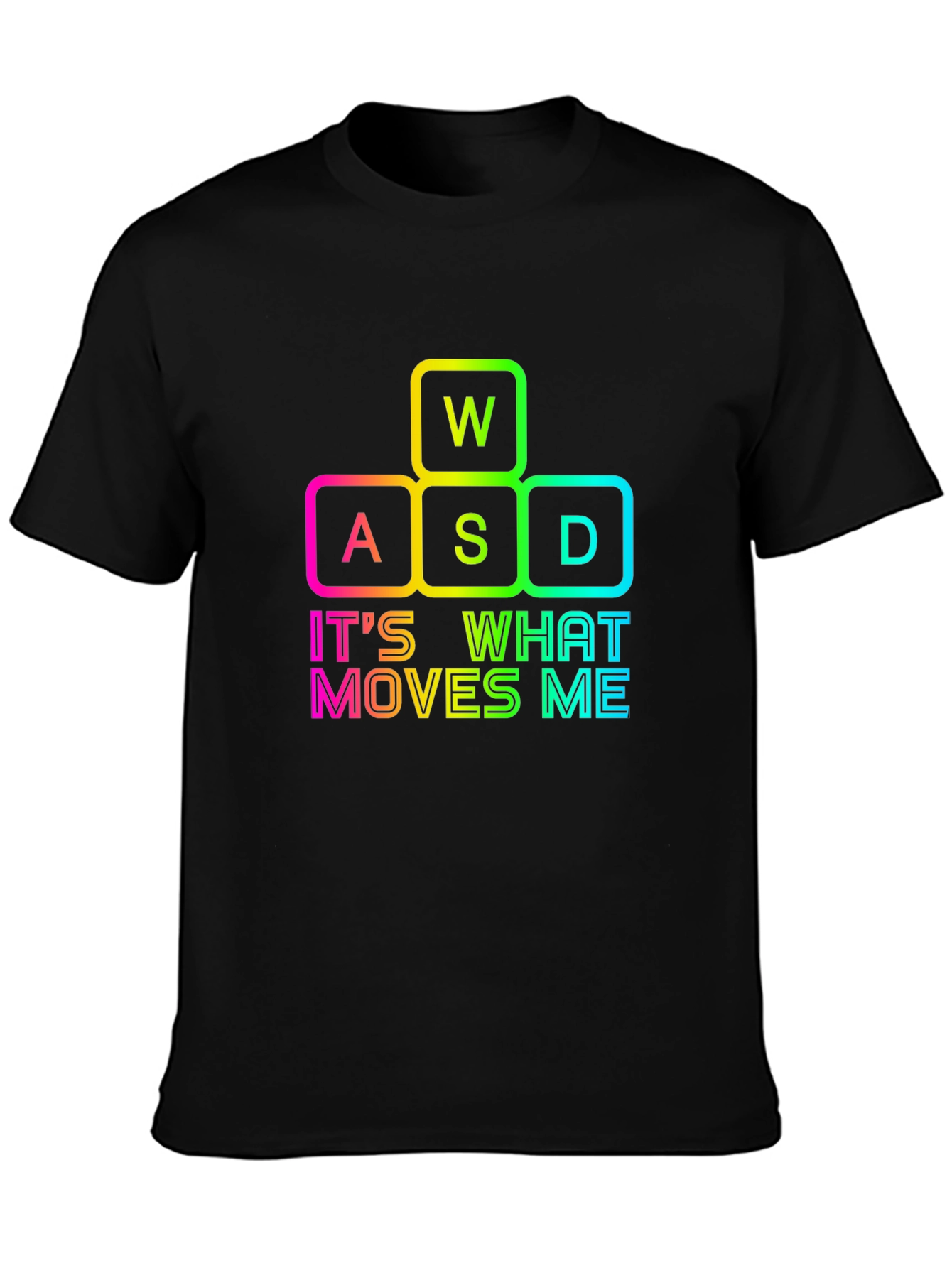Gamers Delight: WASD Moves Me Black T-Shirt