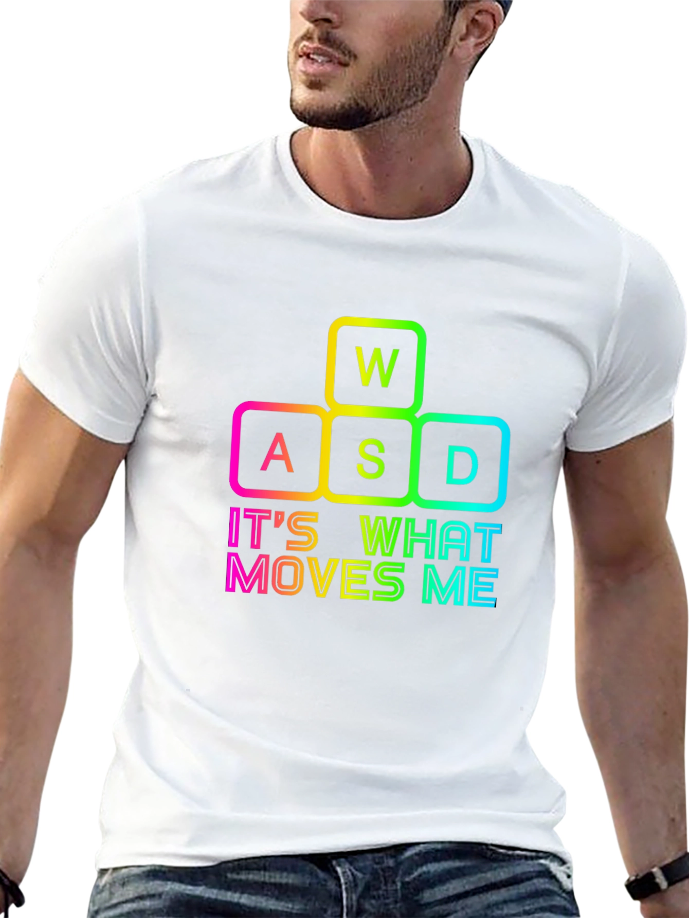 Gamers Delight: WASD Moves Me Black T-Shirt