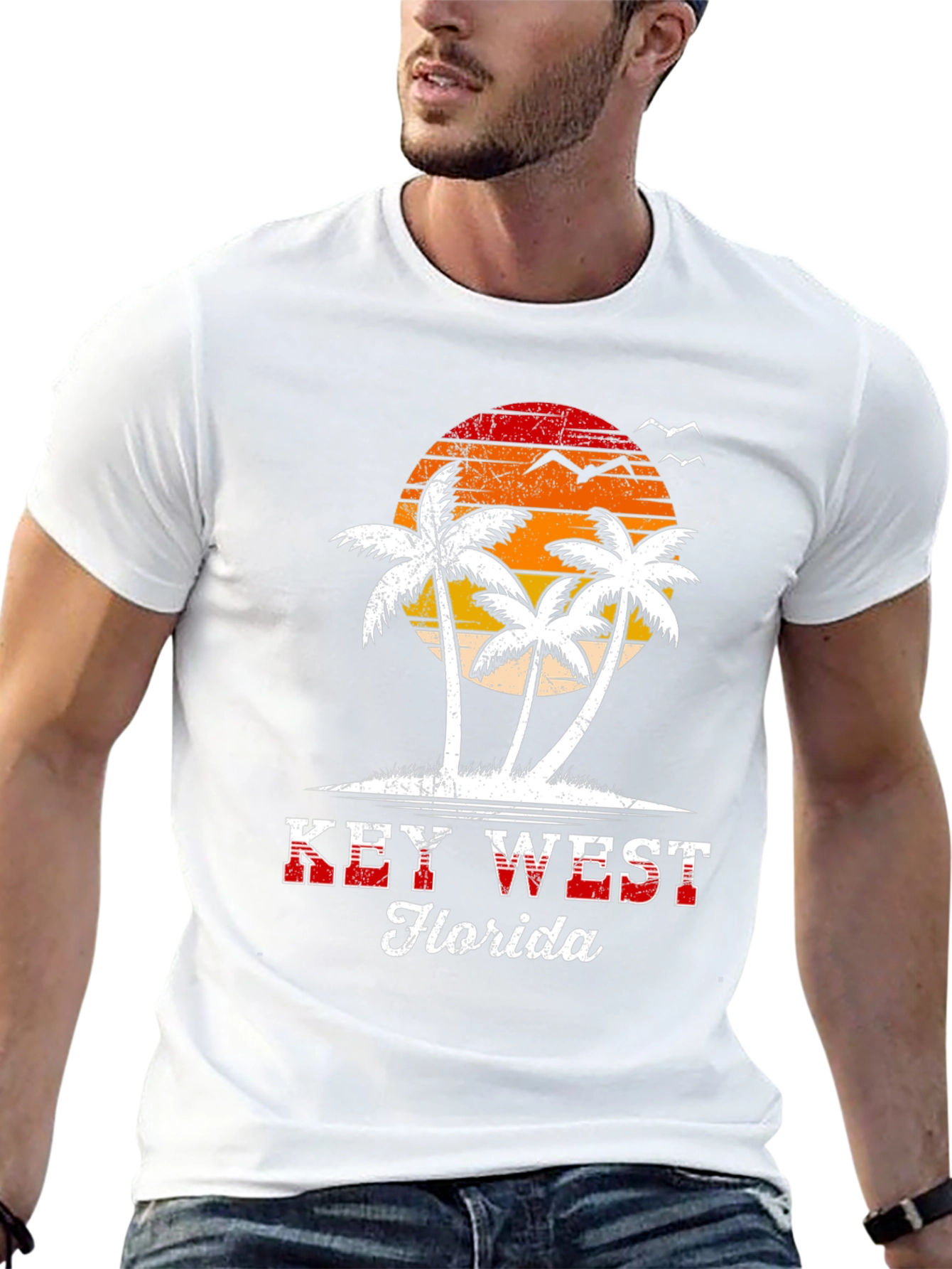 Key West Florida Palm Tree Graphic Tee