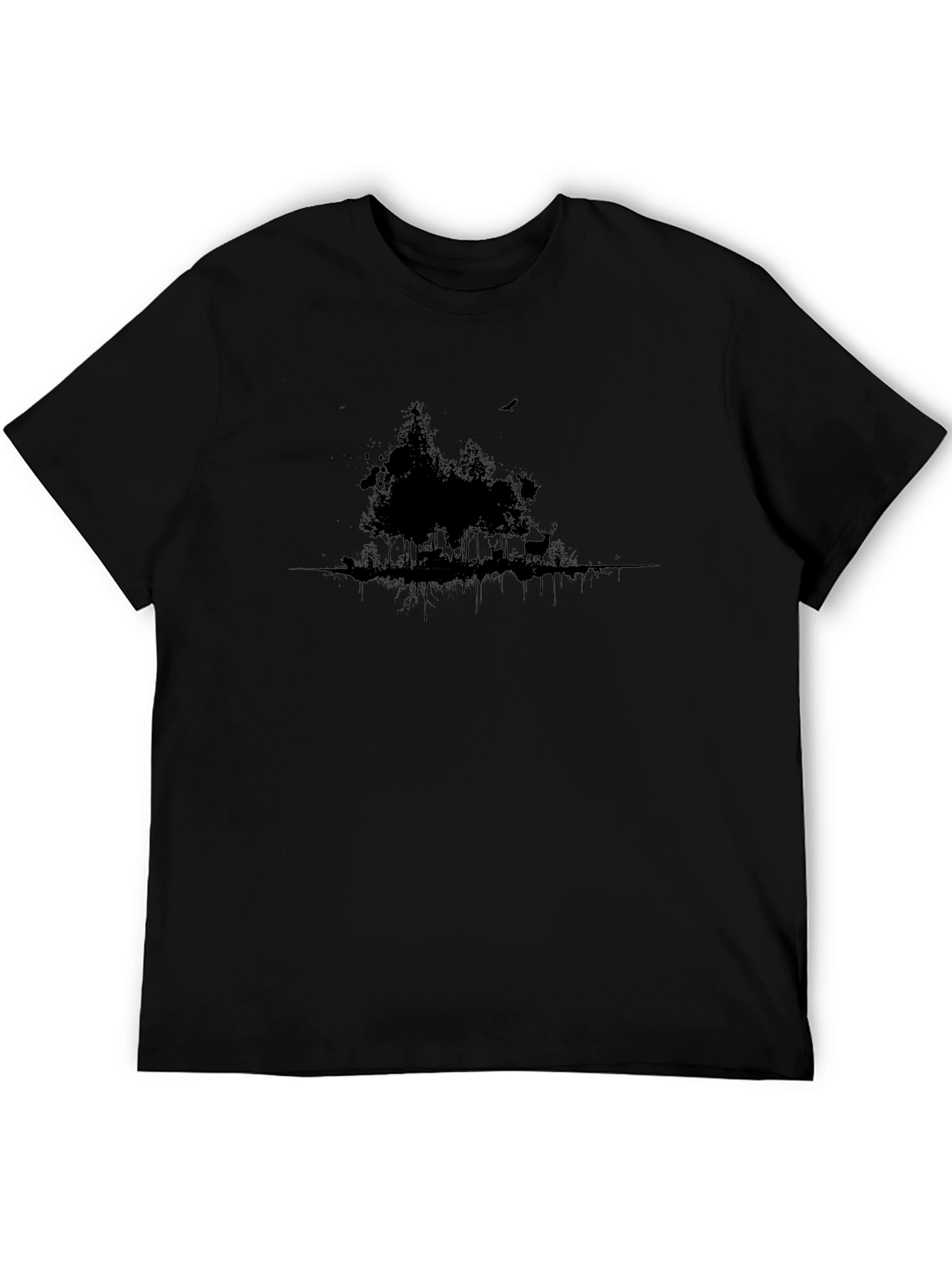 Nature Scene Black Graphic T-Shirt