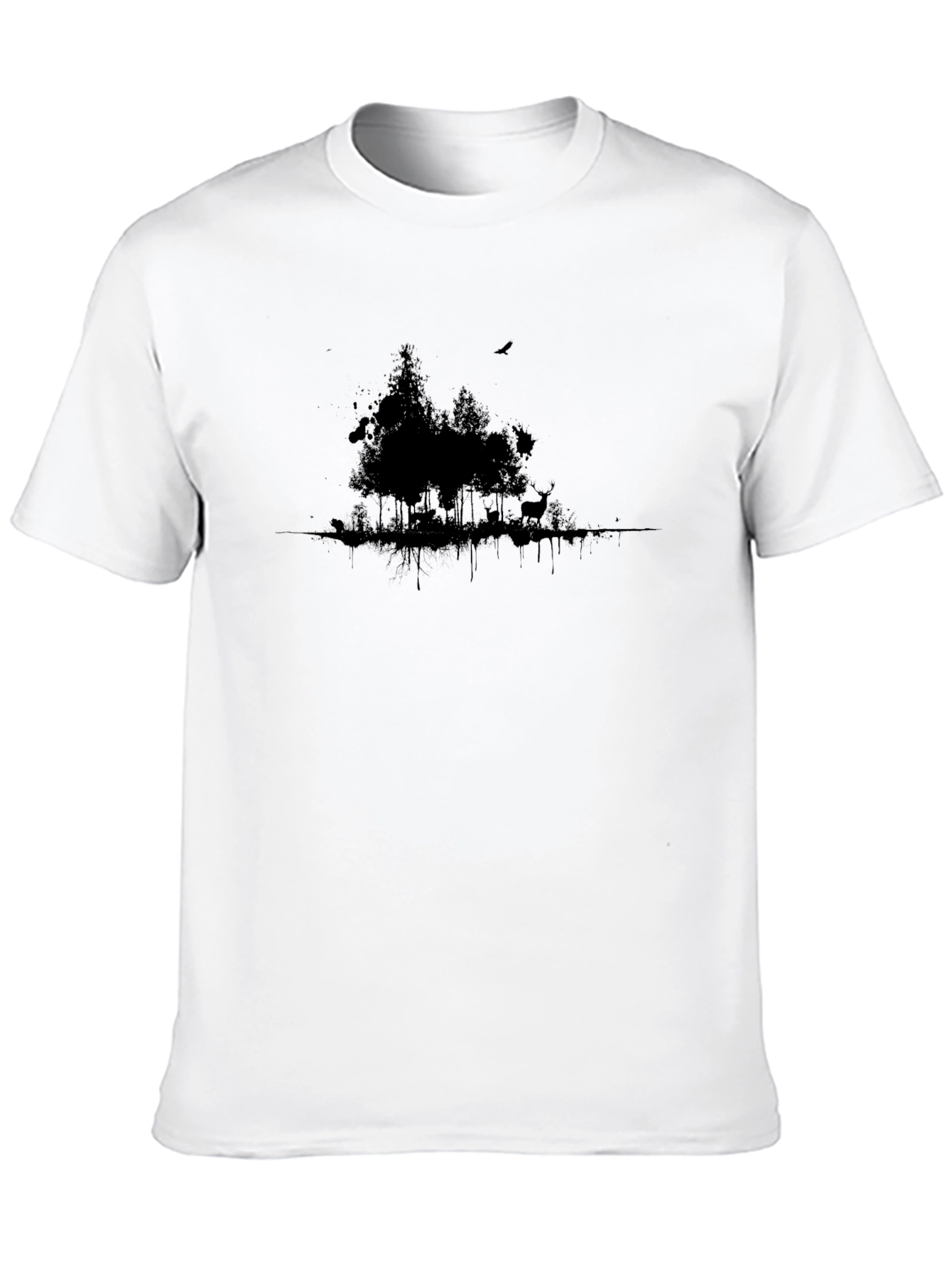 Nature Scene Black Graphic T-Shirt