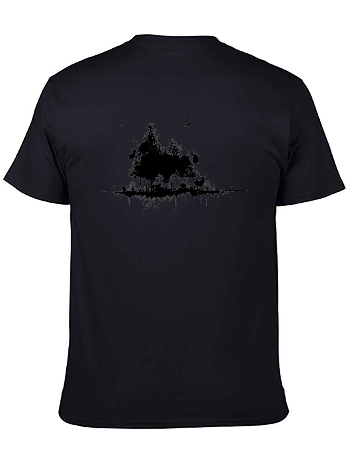 Nature Scene Black Graphic T-Shirt