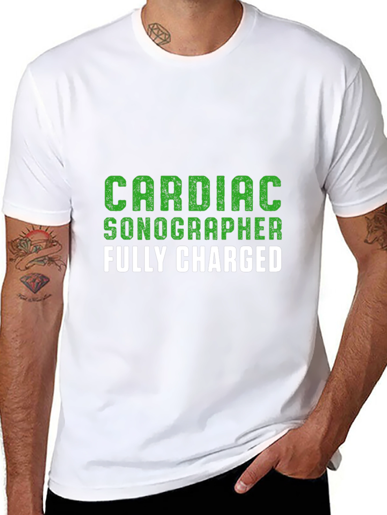 Cardiac Sonographer T-Shirt - Fully Charged