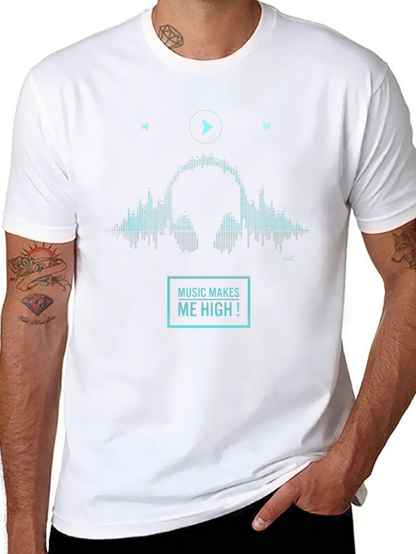 Music Makes Me High Black Graphic Tee
