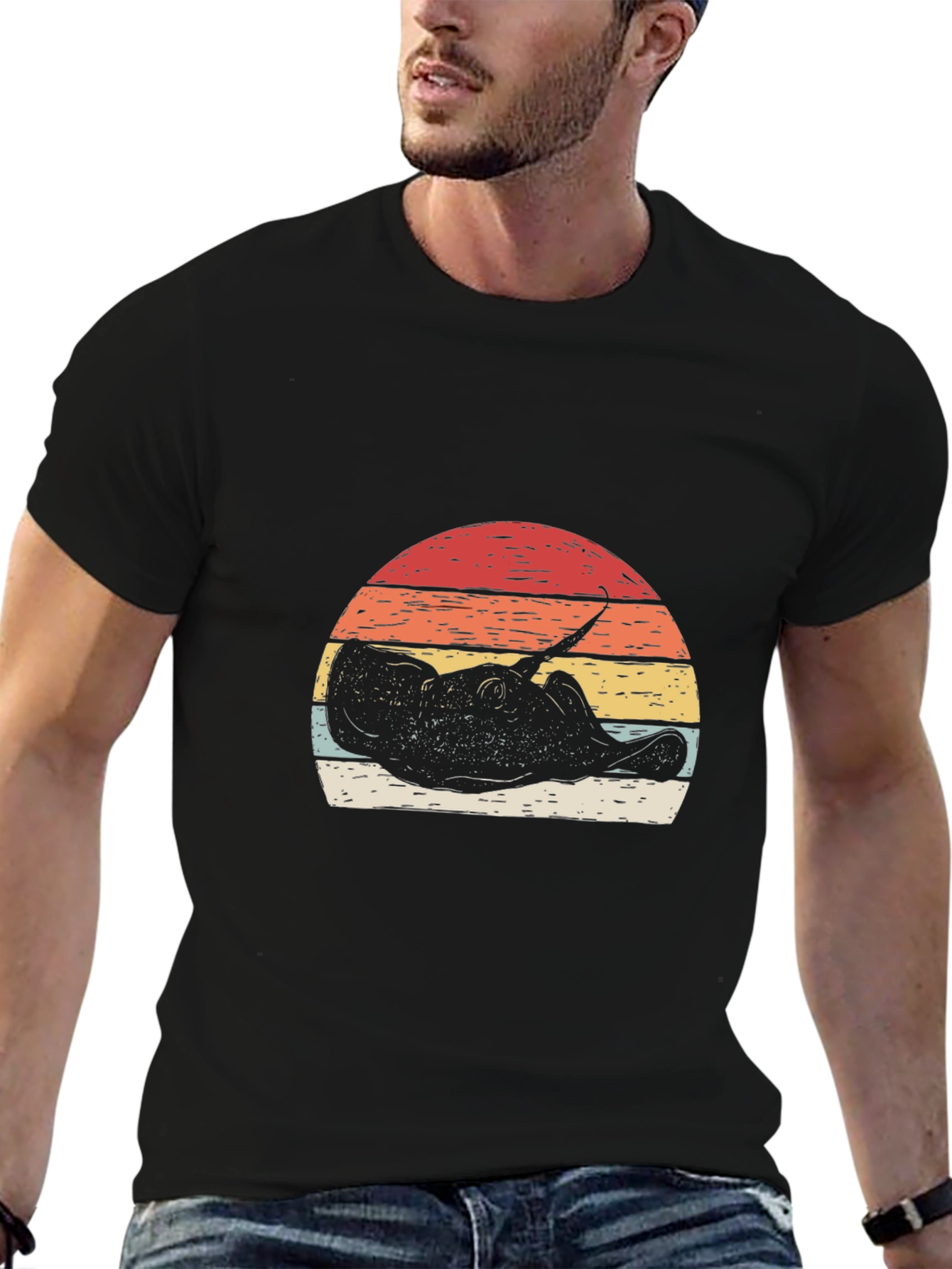 Retro Stingray Sunset Graphic T-Shirt