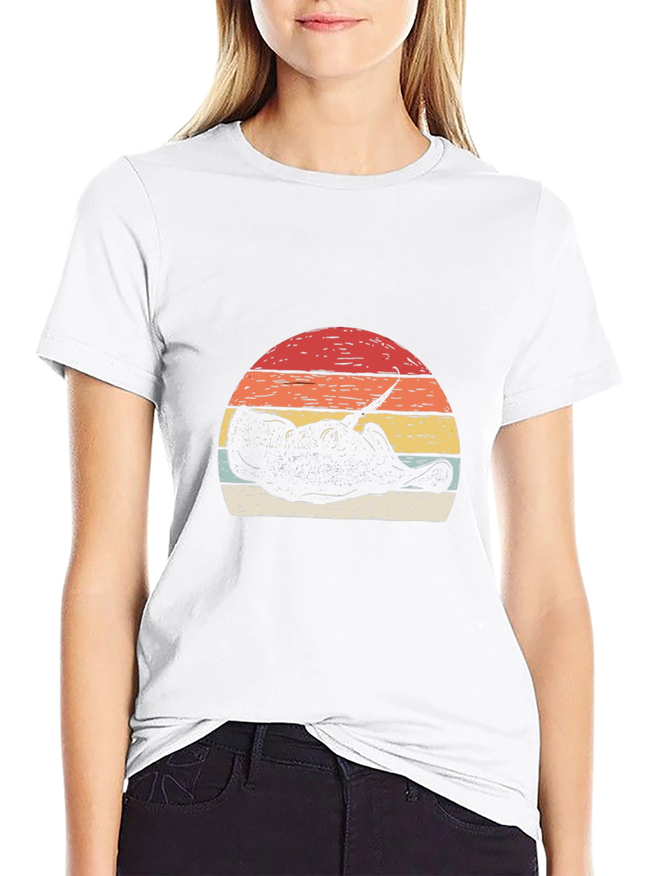 Retro Stingray Sunset Graphic T-Shirt